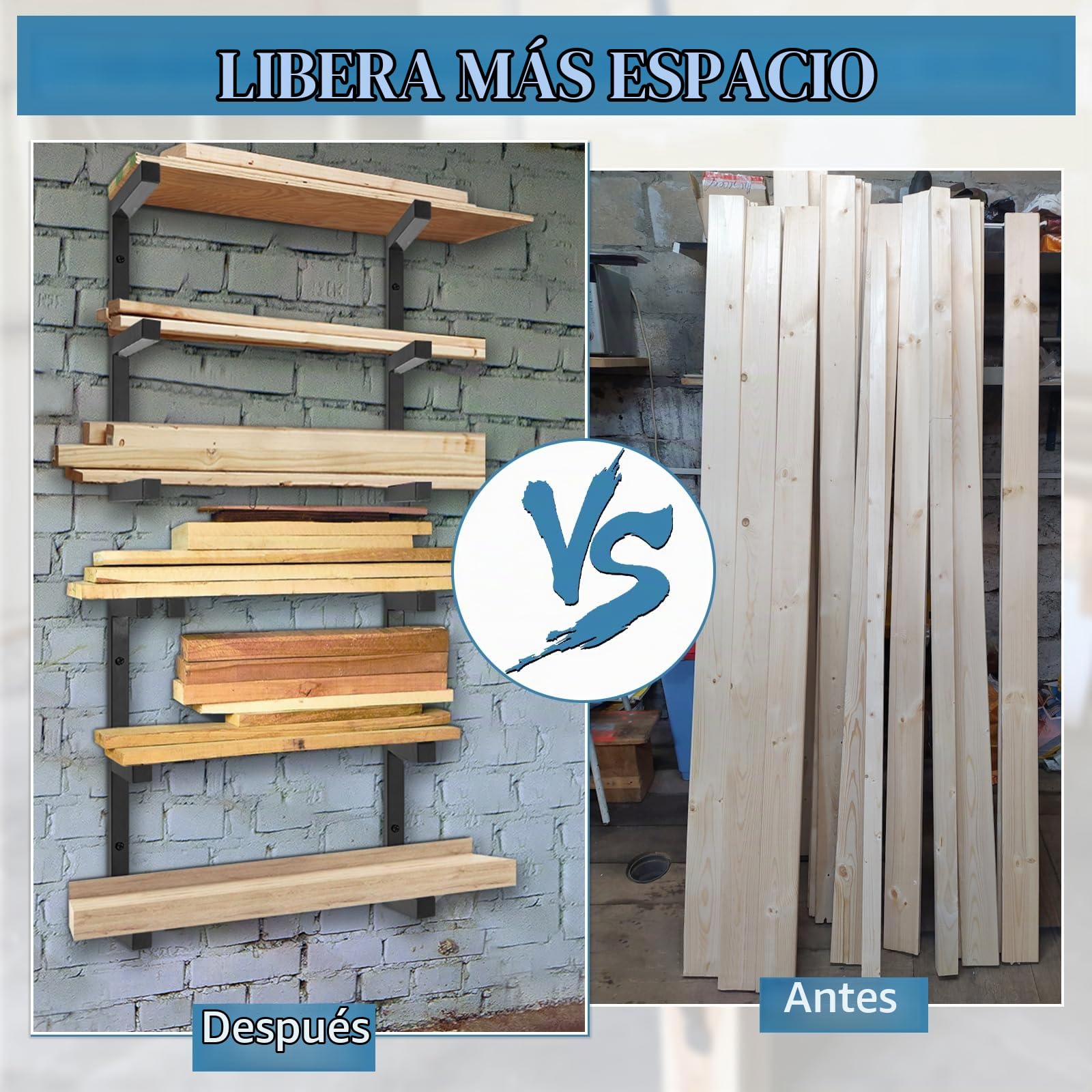 AKOZLIN Estante de Madera de 3 Niveles montado en la Pared,4 Piezas | Diseño de tubos de madera, interior y exterior, Estante de programas de organización