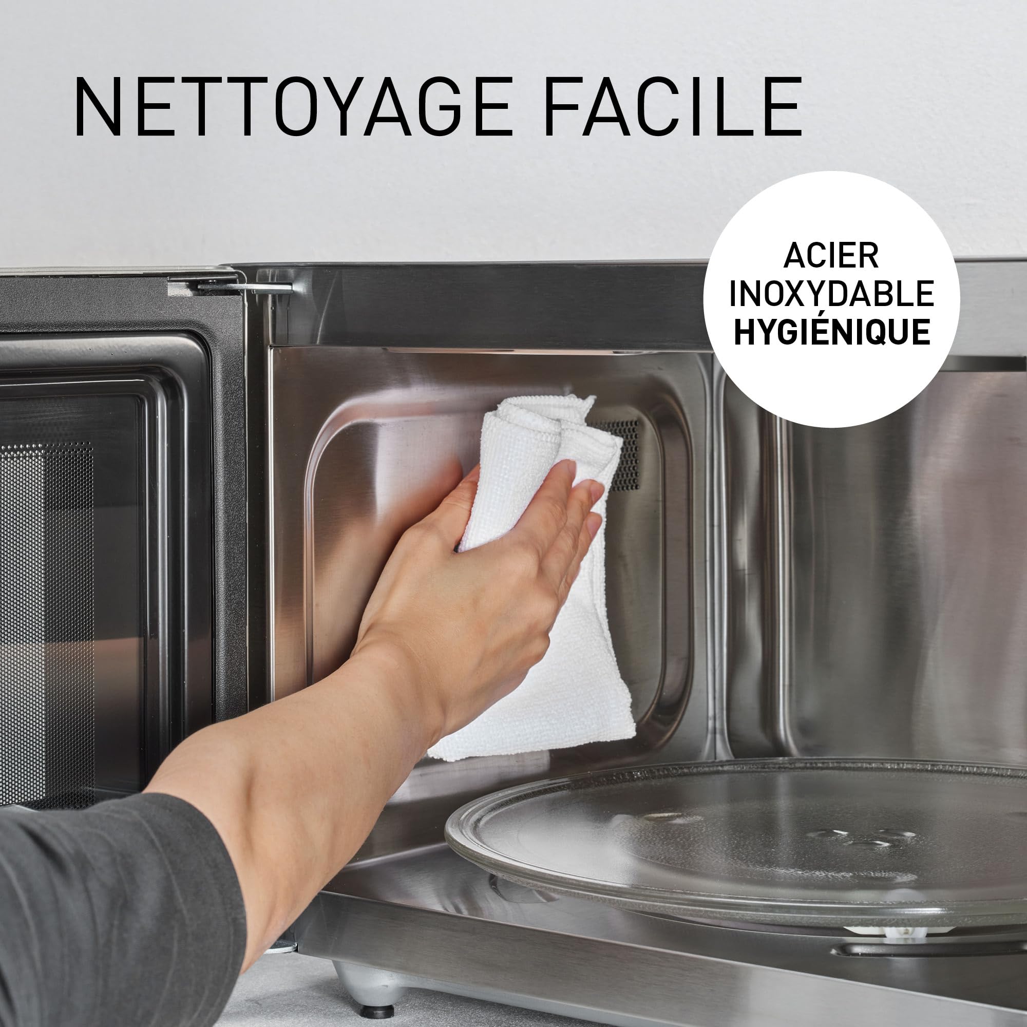 Panasonic NN-CD58RSEPG Four à Micro-Ondes combiné 4-en-1, 27 L avec mode Airfryer, Inverter 1000 W, Gril 1300 W, Chaleur Tournante, 19 Programmes Automatiques, Bouton rotatif, Acier Inoxydable