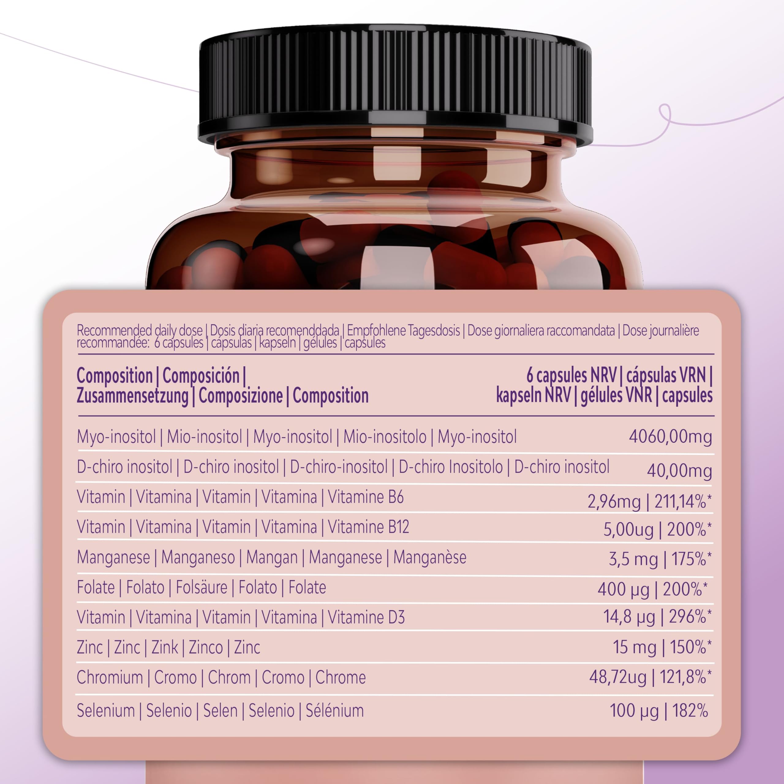 Myo- & D-Chiro-Inositol Komplex 4100 mg – 2er-Bundle für 2 Monate Versorgung – 9-in-1 mit aktivem Folat (5-MTHF), Chrom, Zink, Vit. B6, B12 & D3 – Vegan & ohne Zusätze – 360 Kapseln