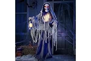 JOYIN Halloween Reaper | 67" Animatronic Standing Grim Reaper Animated Decoration