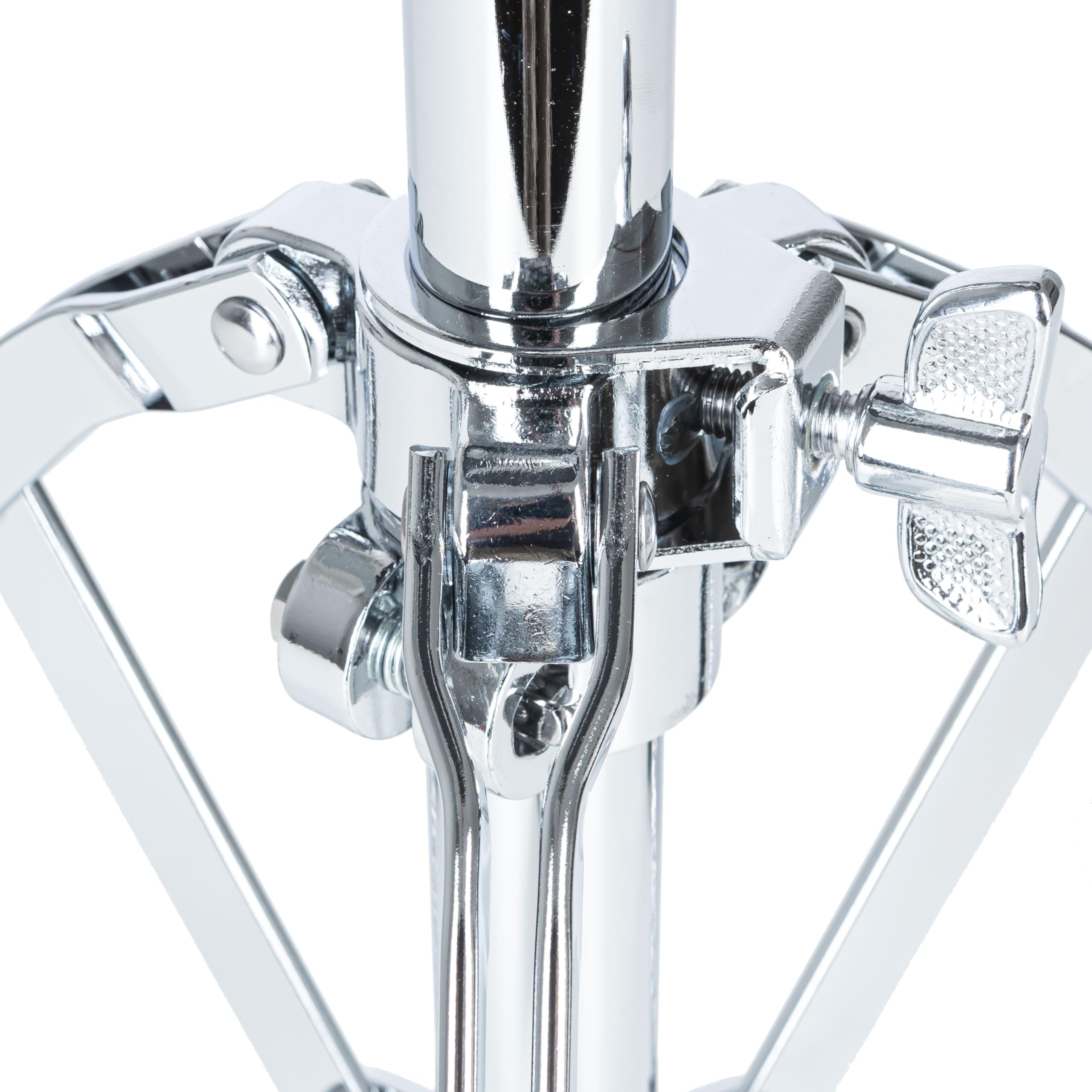 Hochwertiger Schlagzeughocker, gepolsterter runder Sitz, stufenlose Höhenverstellung 54-74 cm, faltbares Design, stabile Hartgummifüße, ideal für Proberaum Studio Bühne