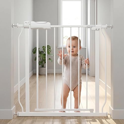 Miniatura 33 de Puerta estrecha de paso para bebés de 24.02-29.13 pulgadas de ancho con cierre automático por tensión, puerta de seguridad para niños y mascotas de