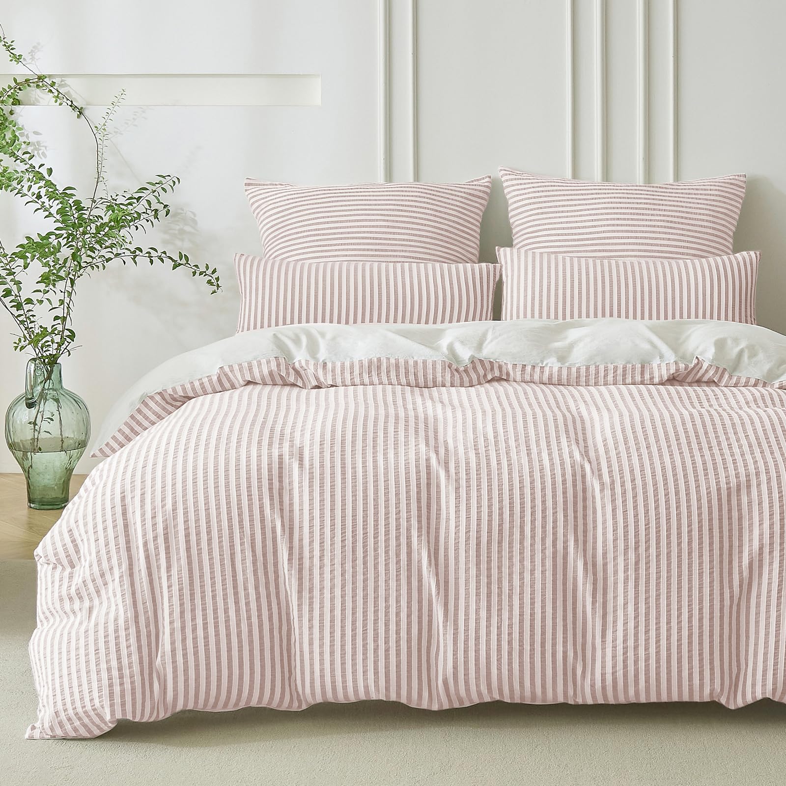 SOULFUL Gestreift Jacquard Gewaschene Baumwolle Bettwäsche Set