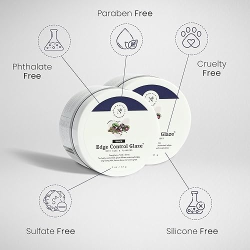 Miniatura 4 de NaturAll Esmalte de control de bordes suavizado negro de 2 onzas  Crema hidratante para rizos de cabello de fijación media para rizos definidos,