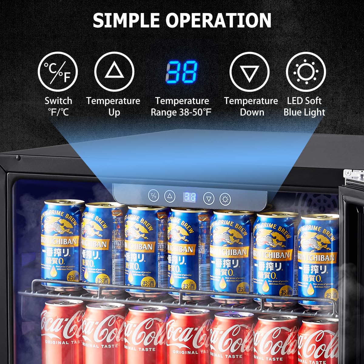 Kalamera 24 Inch Beverage Refrigerator - 154 Cans Capacity Beverage Cooler- Fit Perfectly Into 24" Space Built In Counter Or Freestanding - For Soda, Water, Beer Or Wine - For Kitchen, Bar Or Office on Fridge.com - View 6