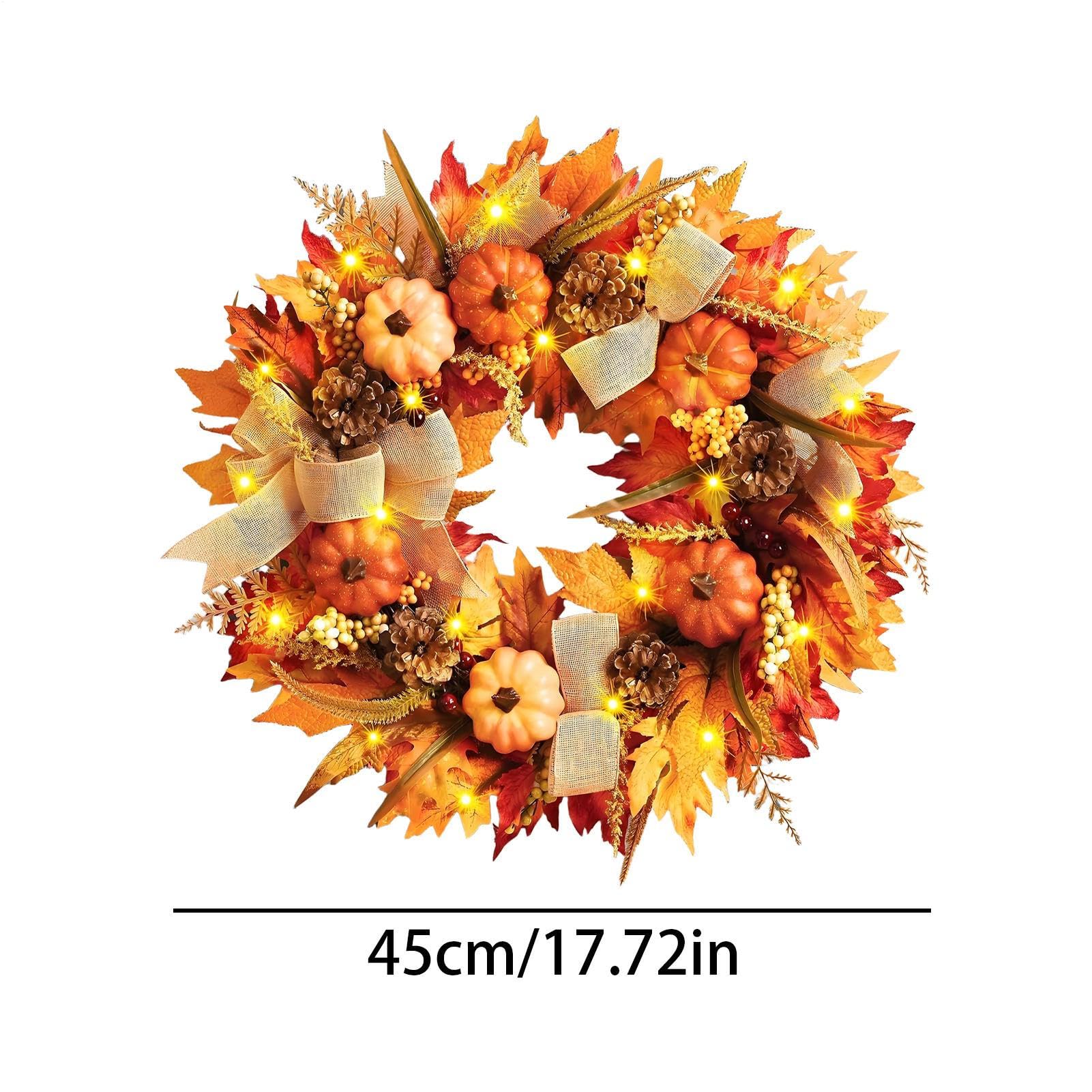 Ghirlanda autunnale raccolto foglie d'acero bacche 45 cm