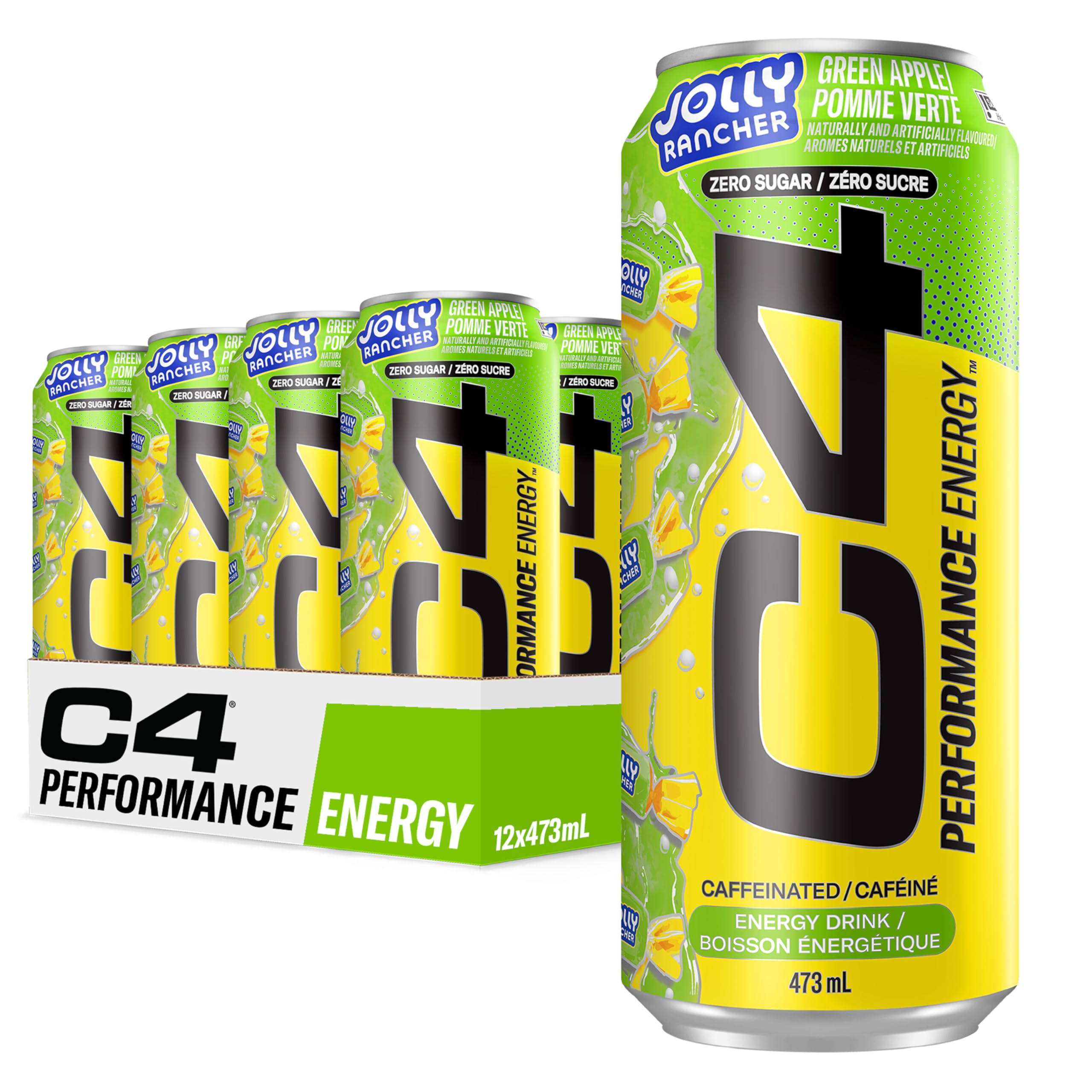 Cellucor C4 Performance Energy Drink, Jolly Rancher Green Apple