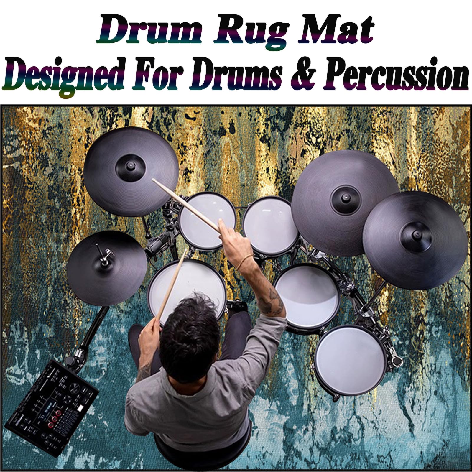 Schlagzeugteppich Trommelmatte, Drumteppich, Schallschutzteppich, Rutschfester Schlagzeugteppich, Drum Teppich Schlagzeug Teppich Schallschutz Schallschutzmatte - Schallschutzmatte 200 x 160 cm