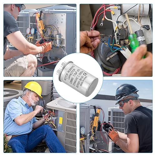 Miniatura 10 de PATIKIL 10uF 5% 10MDF 370440V AC ventilador condensador de arranque, 2 unidades CBB65 Circular Run Condensador para aire acondicionado de aire