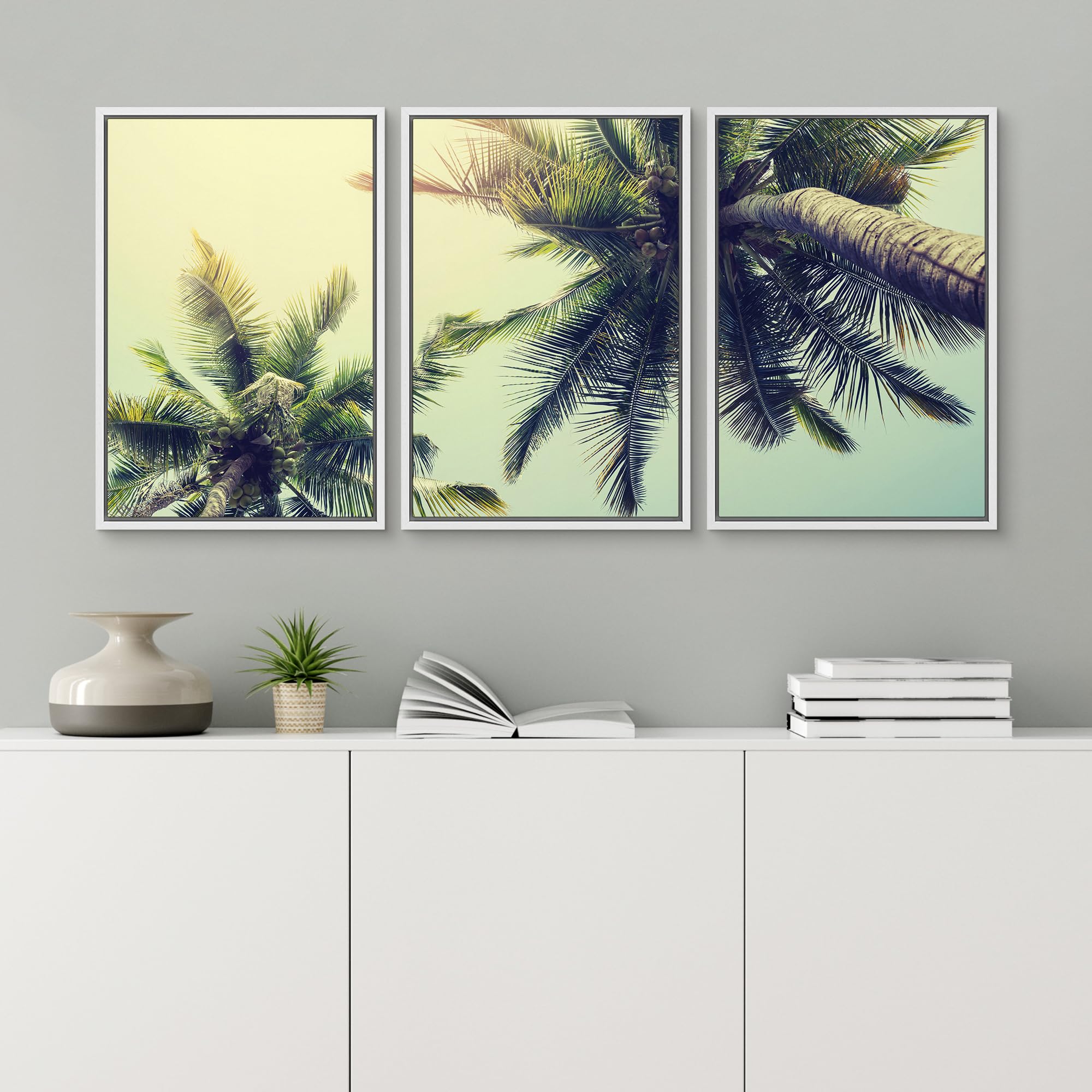 ウォール26 wall26 キャンバスアート 3点セット Tropical Amazon.com: wall26 - Palm Tree on Tropical Beach - Framed Canvas