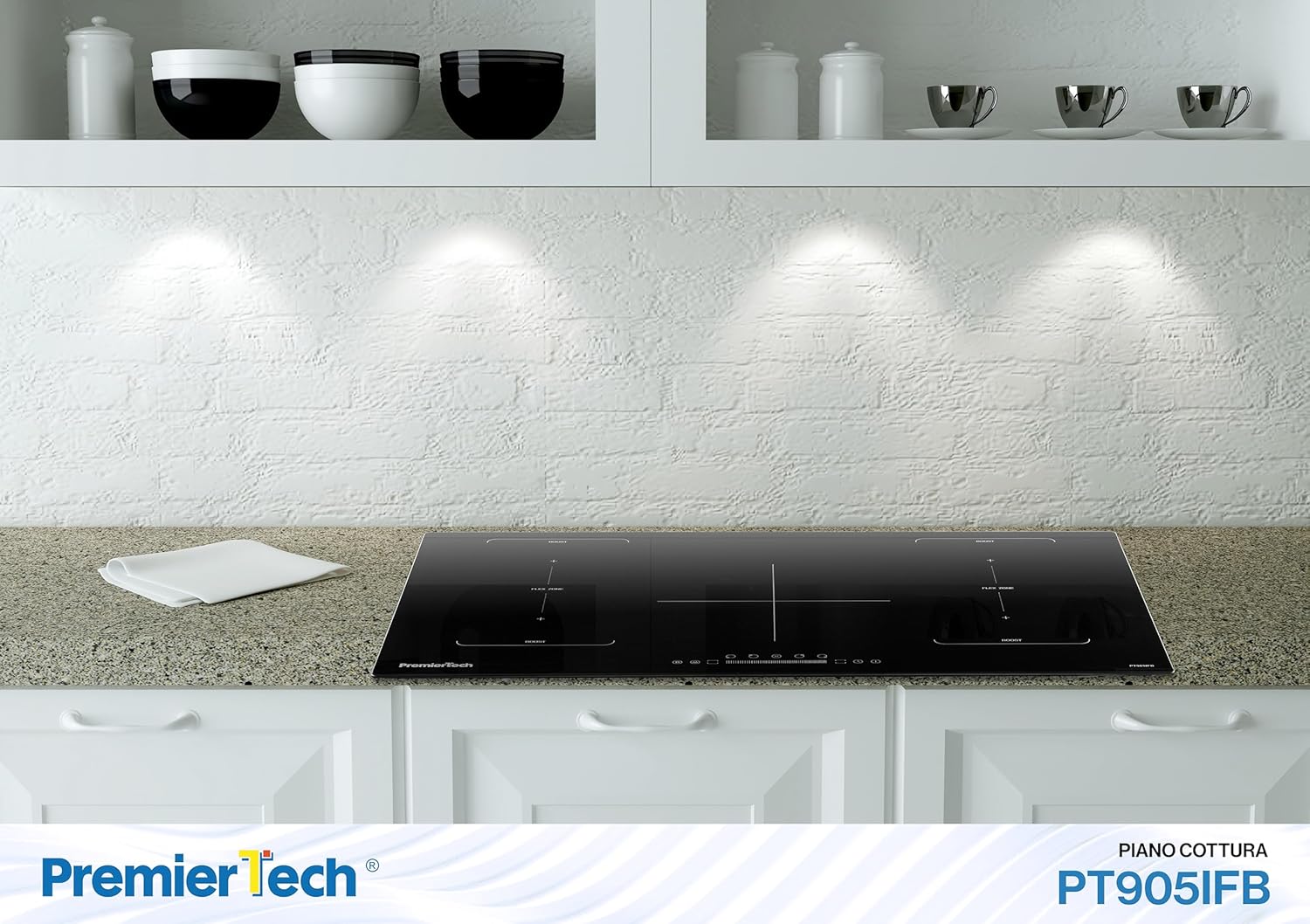 PremierTech Piano Cottura a Induzione 4 Zone 60cm da incasso Touch Control Funzione Boost Led Display Vetro front smussato PT-PC4I PremierTech Piano Cottura a Induzione 4 Zone 60cm da incasso Touch Control Funzione Boost Led Display Vetro front smussato PT-PC4I