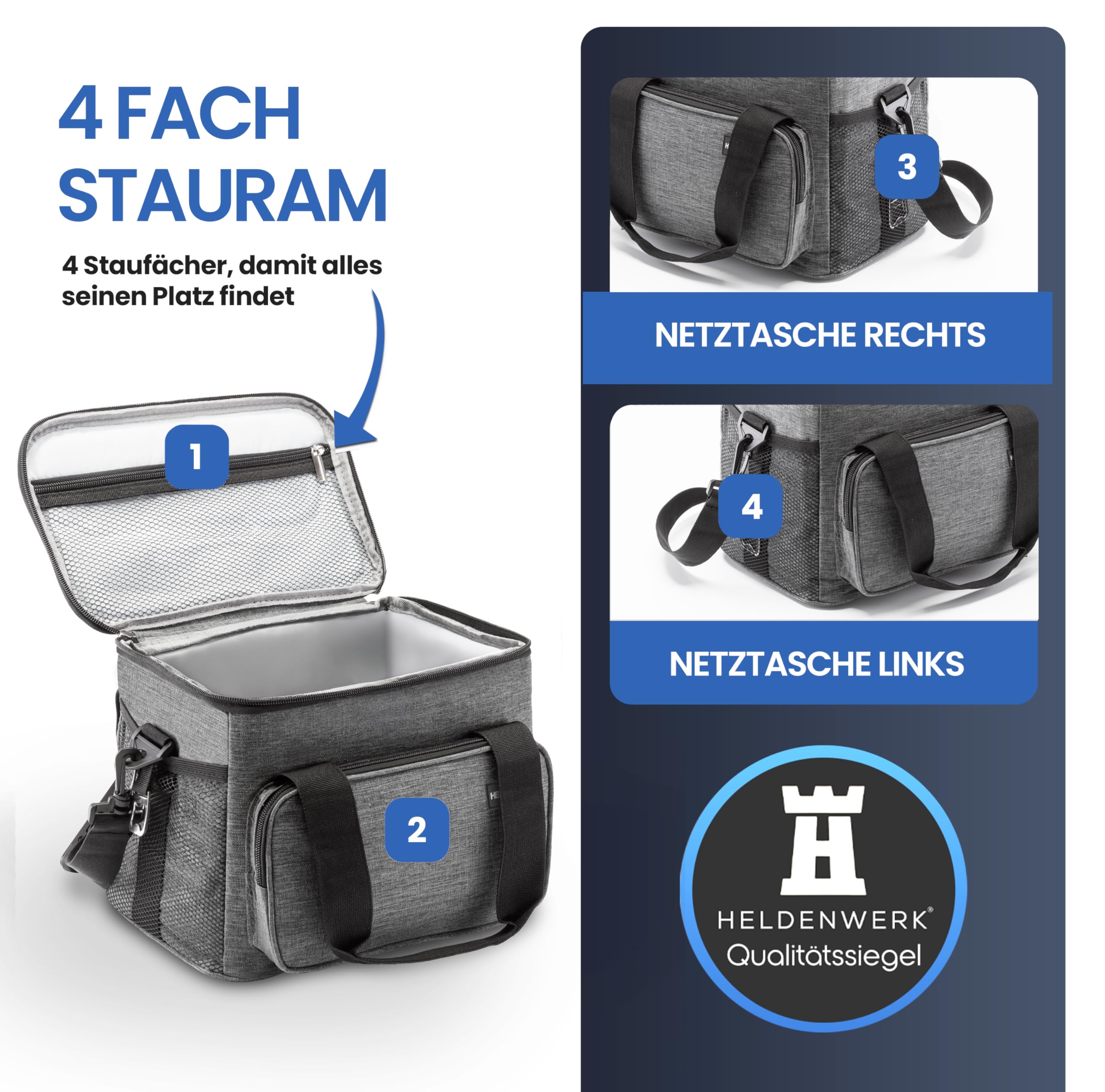 Lunchtas, Dubbellaags Geïsoleerde Grote Koeltas Voor Mannen En Volwassenen Waterdicht Lekvrij En Duurzaam Voor Werk En Picknicks In De Buitenlucht Legergroen Hshrish