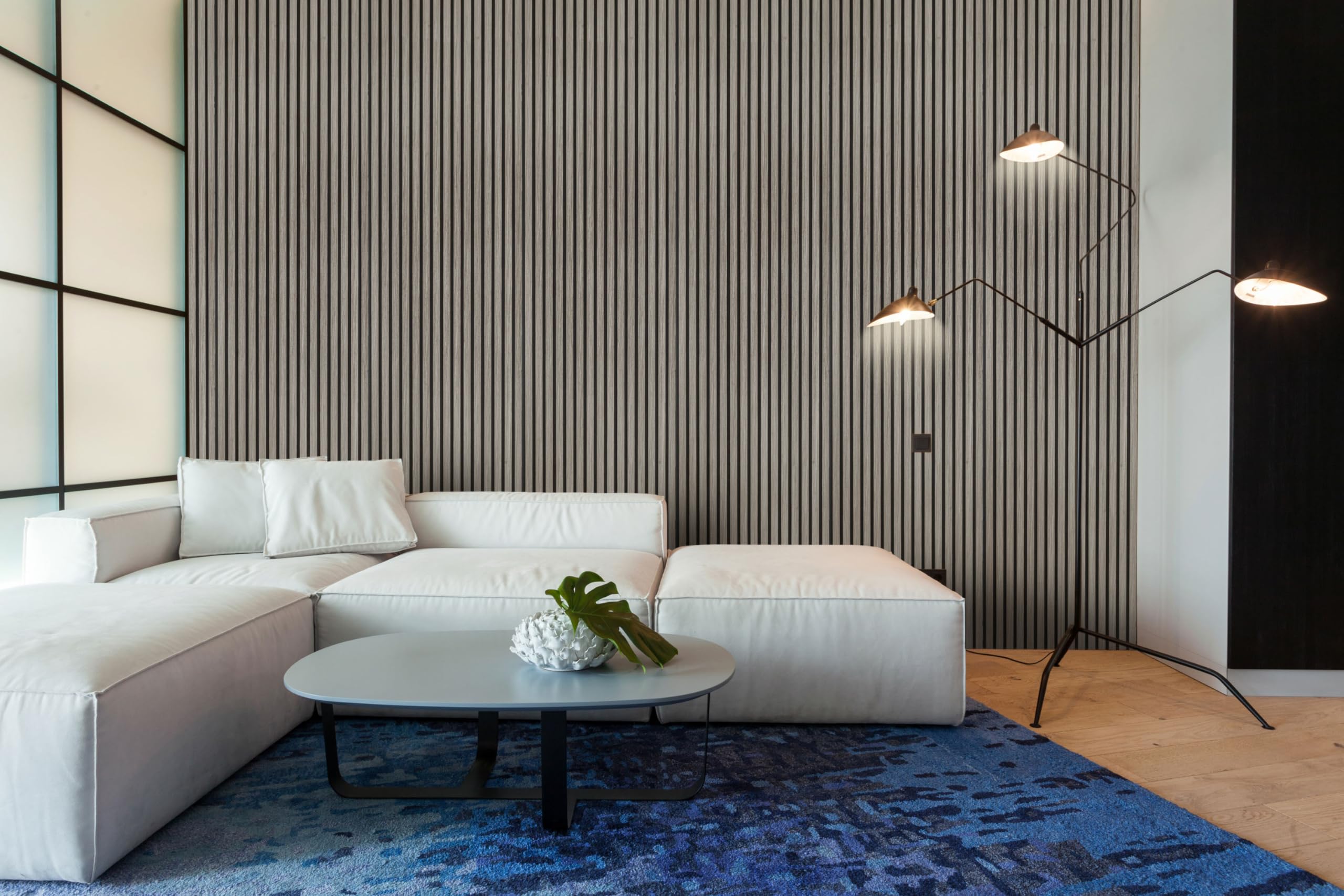 G21 Panele akustyczne 1,63 m² – 275 cm x 54 cm x zestaw – 2 sztuki | szary dąb, okładziny ścienne, stelaże listewkowe, panele akustyczne, panele designerskie