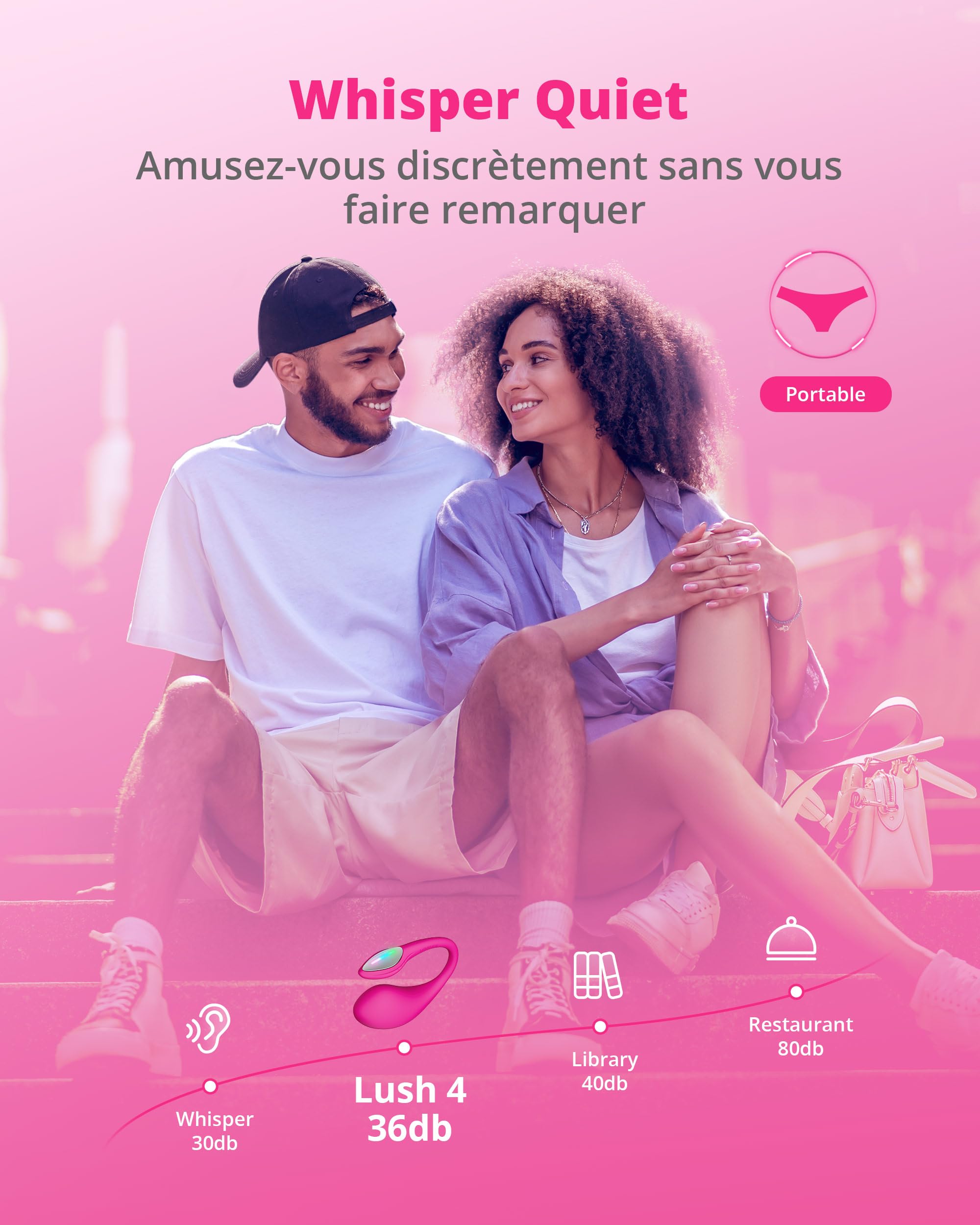 LOVENSE Lush 4 Vibromasseur Point G Connecté Œuf Vibrant Femme à Distance | Contrôle via application, Charge Rapide 5 Min = 60 Min, Étanche IPX7 avec LED, Télécommandé Couple