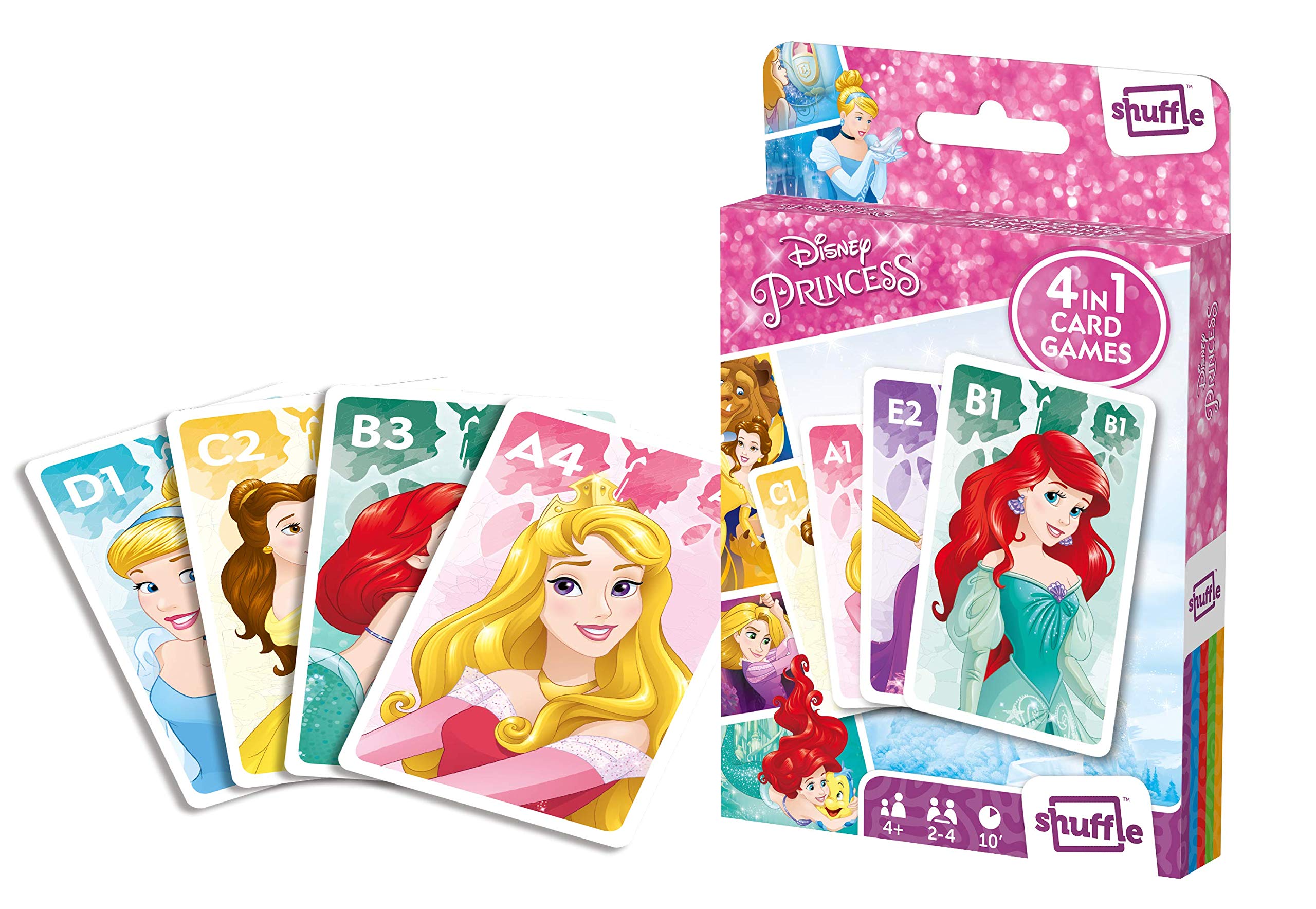 Shuffle Princess Card Games For Kids - 4 in 1 Snap, works, Happy Families & Action Game, Game Guide Included, Ages 4+ Multicolor - Image 3