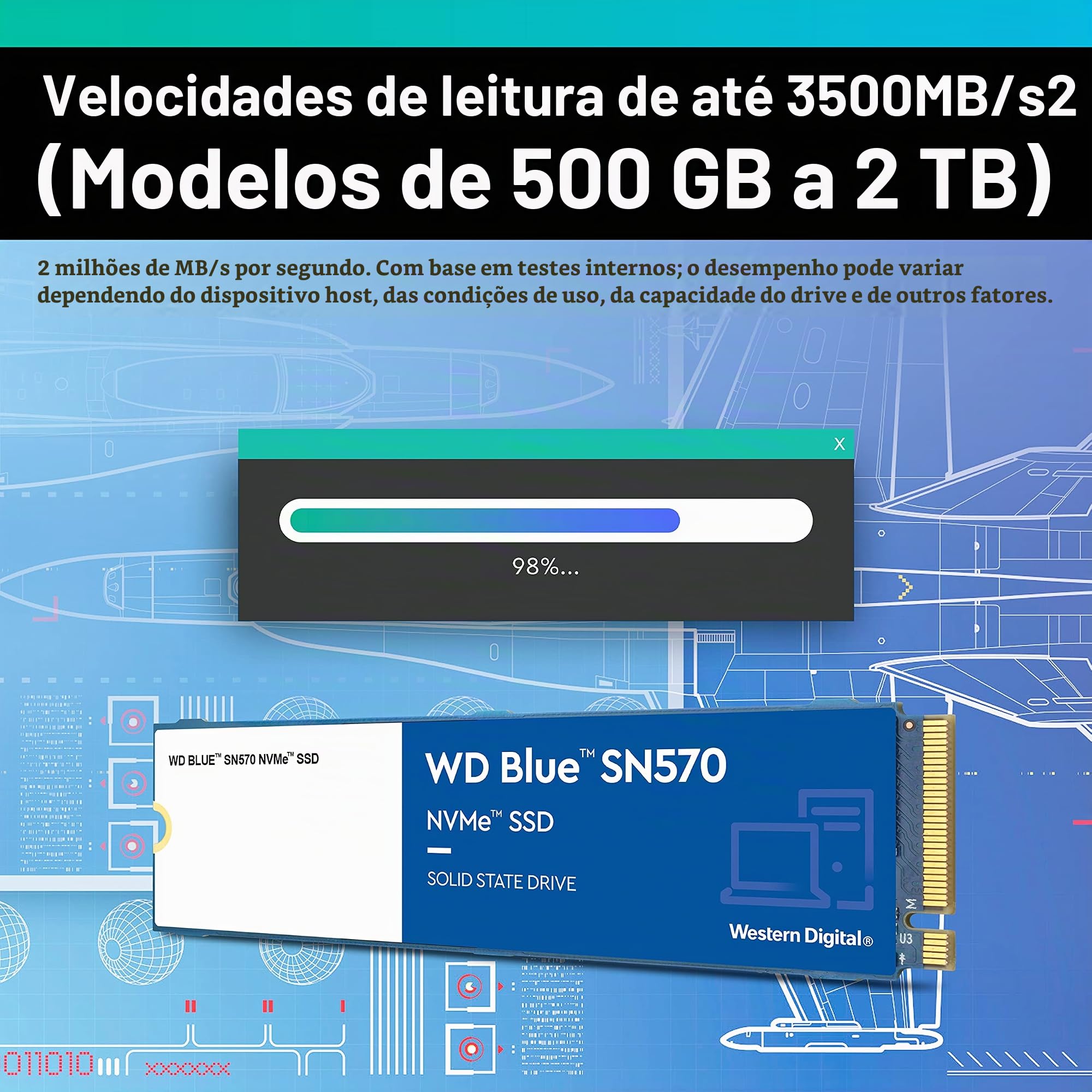 Western Digital SSD 1TB WD SN570 M.2 2280 PCIe Gen 3.0 x4 NVMe 1.4