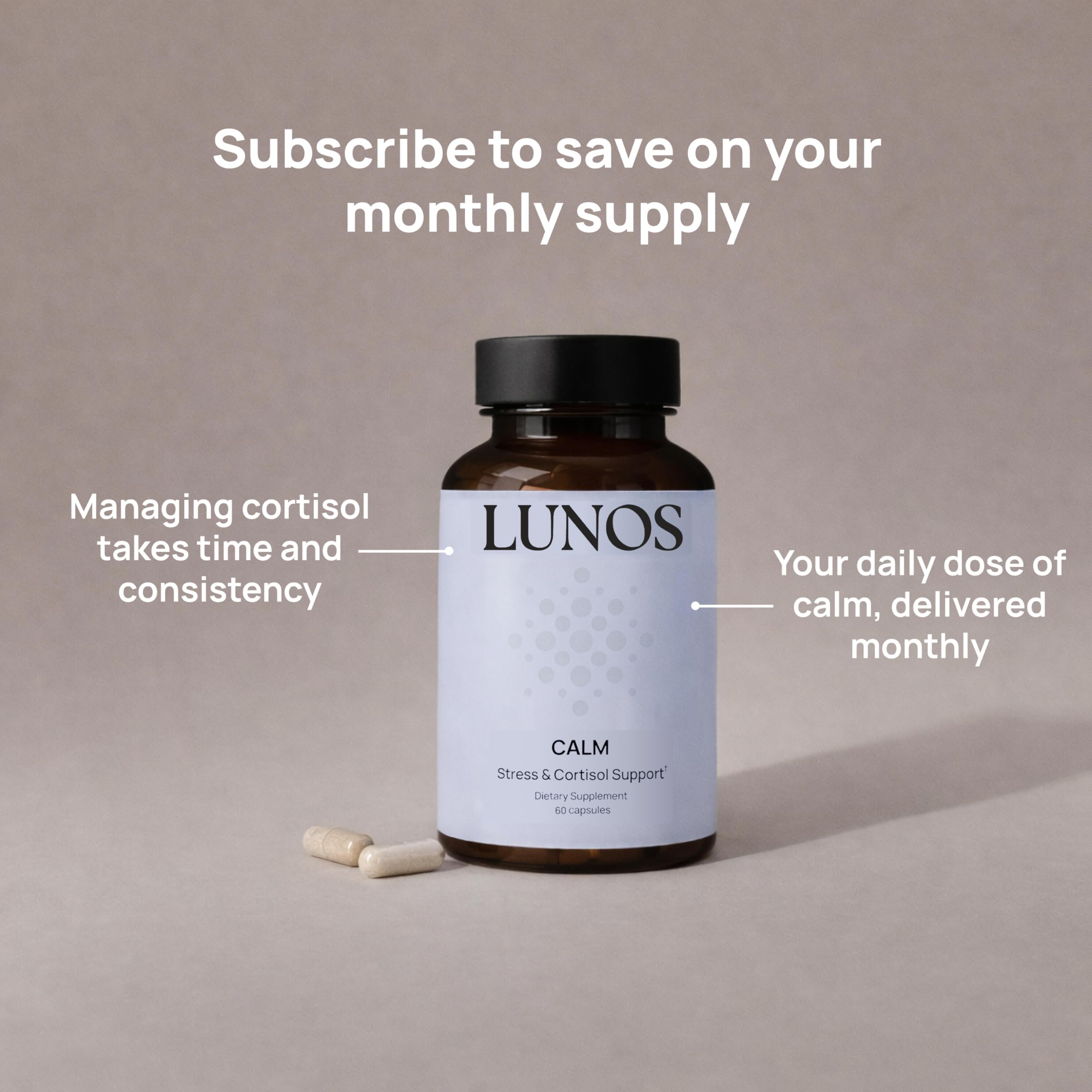 Lunos Calm Cortisol Supplements for Women & Men - 1 Month Supply — Amazon image 8