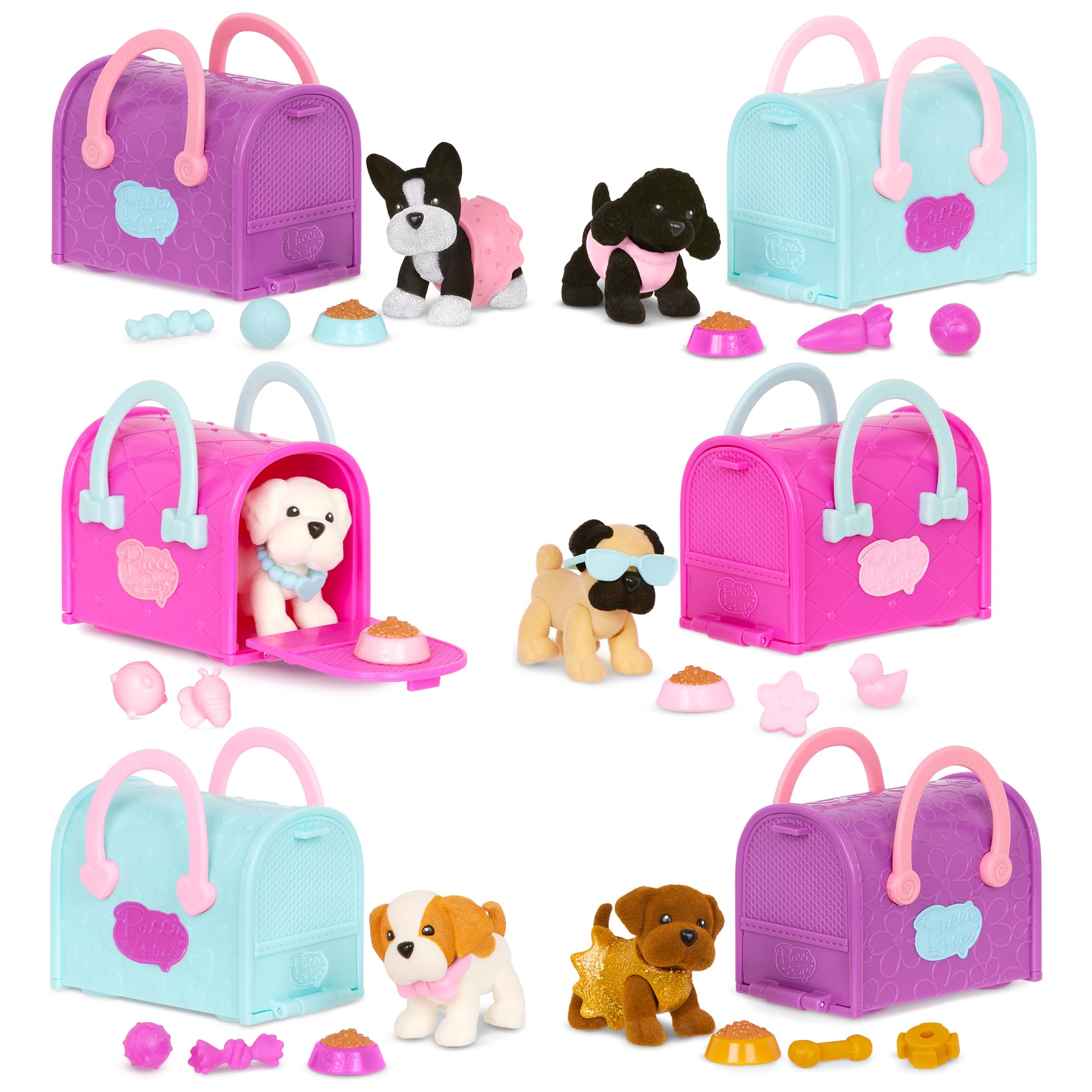 Amazon.com: Pucci Pups – Collectible Puppy Set – 6 Toy Dogs