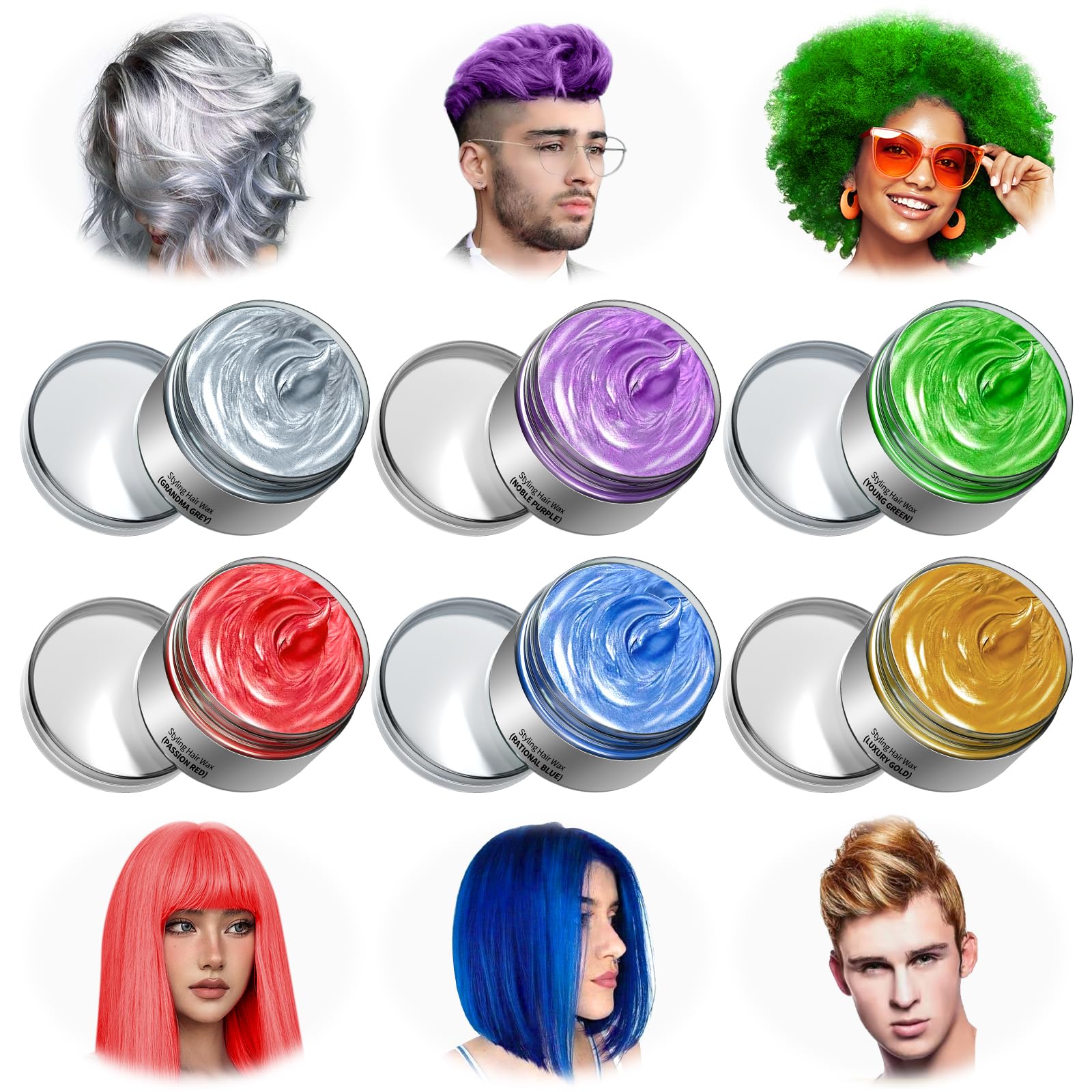 Orange Temporary Hair Dye,Temporary Hair Color Wax,Natural Washable Hair Dye Temp Hair Color for Women Men Kids Party Cosplay Halloween