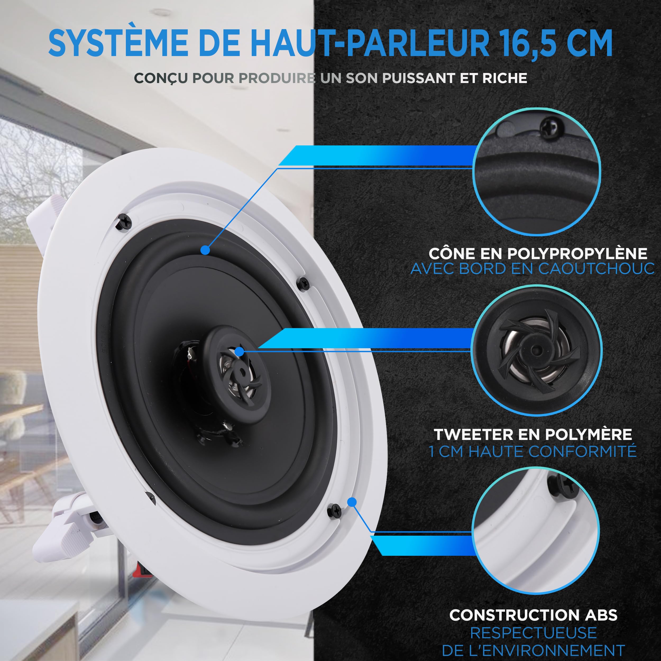 Pyle Luidsprekers-Plafondluidsprekers - Wandluidsprekers- Inbouwluidsprekers voor Thuis - Set van 2 Plafondspeakers- Midbass Luidsprekers - 2-Weg Woofersysteem Speakers- 250 Watt Pyle Luidsprekers-Plafondluidsprekers - Wandluidsprekers- Inbouwluidsprekers voor Thuis - Set van 2 Plafondspeakers- Midbass Luidsprekers - 2-Weg Woofersysteem Speakers- 250 Watt