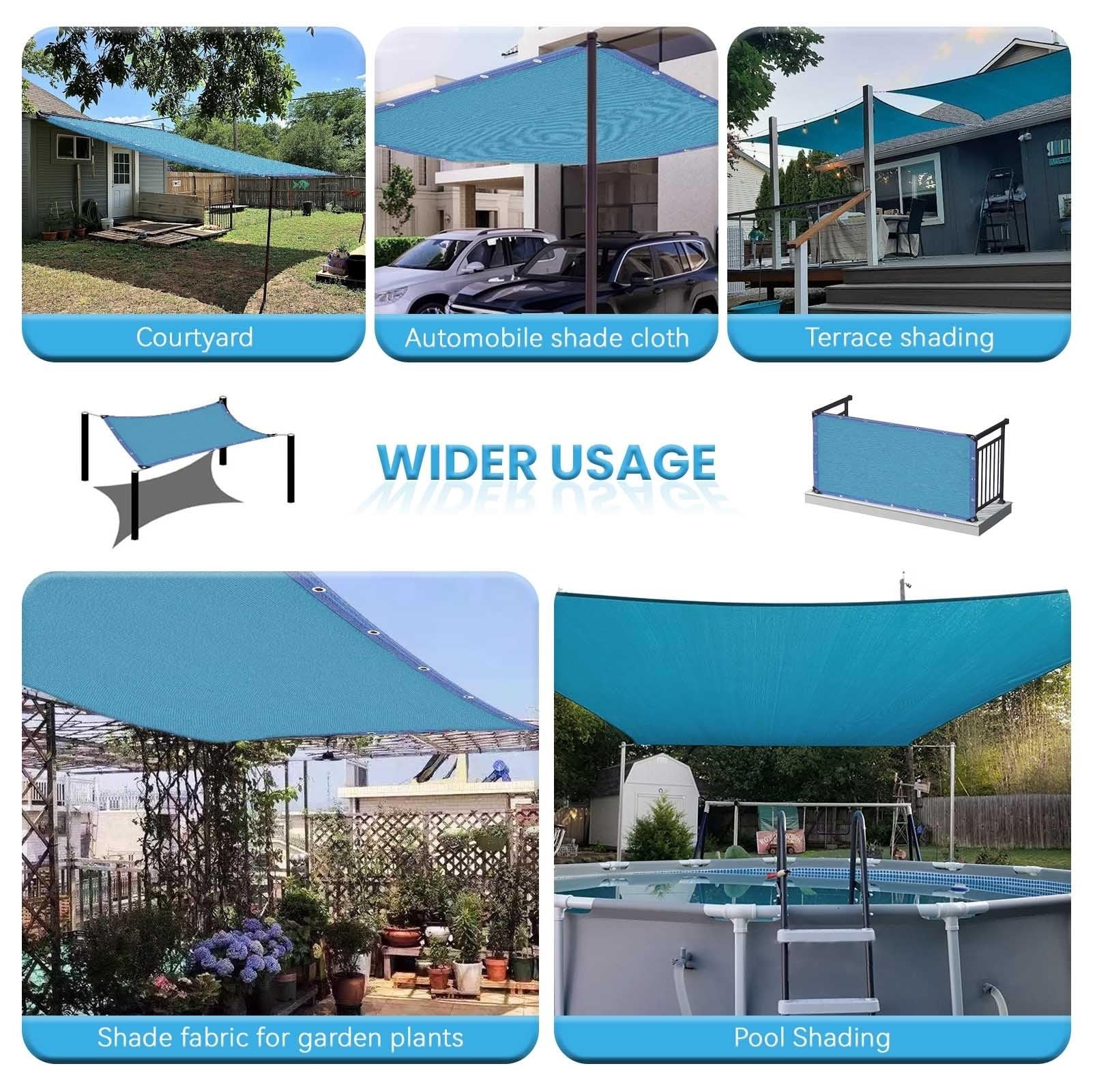 Nueva y versátil Malla Azul de protección Solar: Malla para jardín de 2x2/3x5/4x6/5x9 m, bloquea la luz Solar para Las Plantas, Cubre el jardín y el césped.