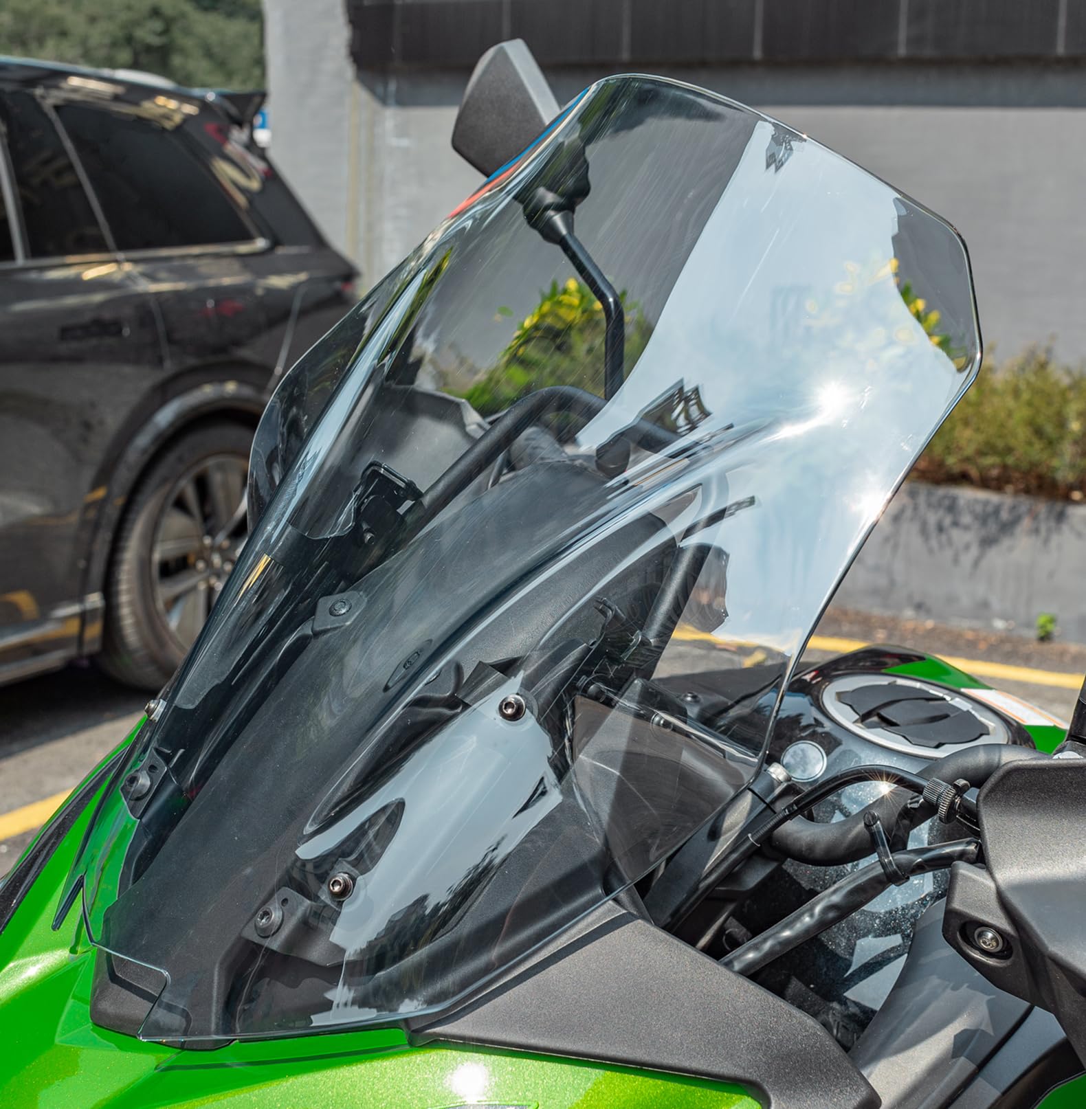 Parabrezza Cupolino per moto Versys 650 LT ABS 2022-2024 2025 2026 KLE650 Protezione dal vento Deflettore antivento, fumo chiaro