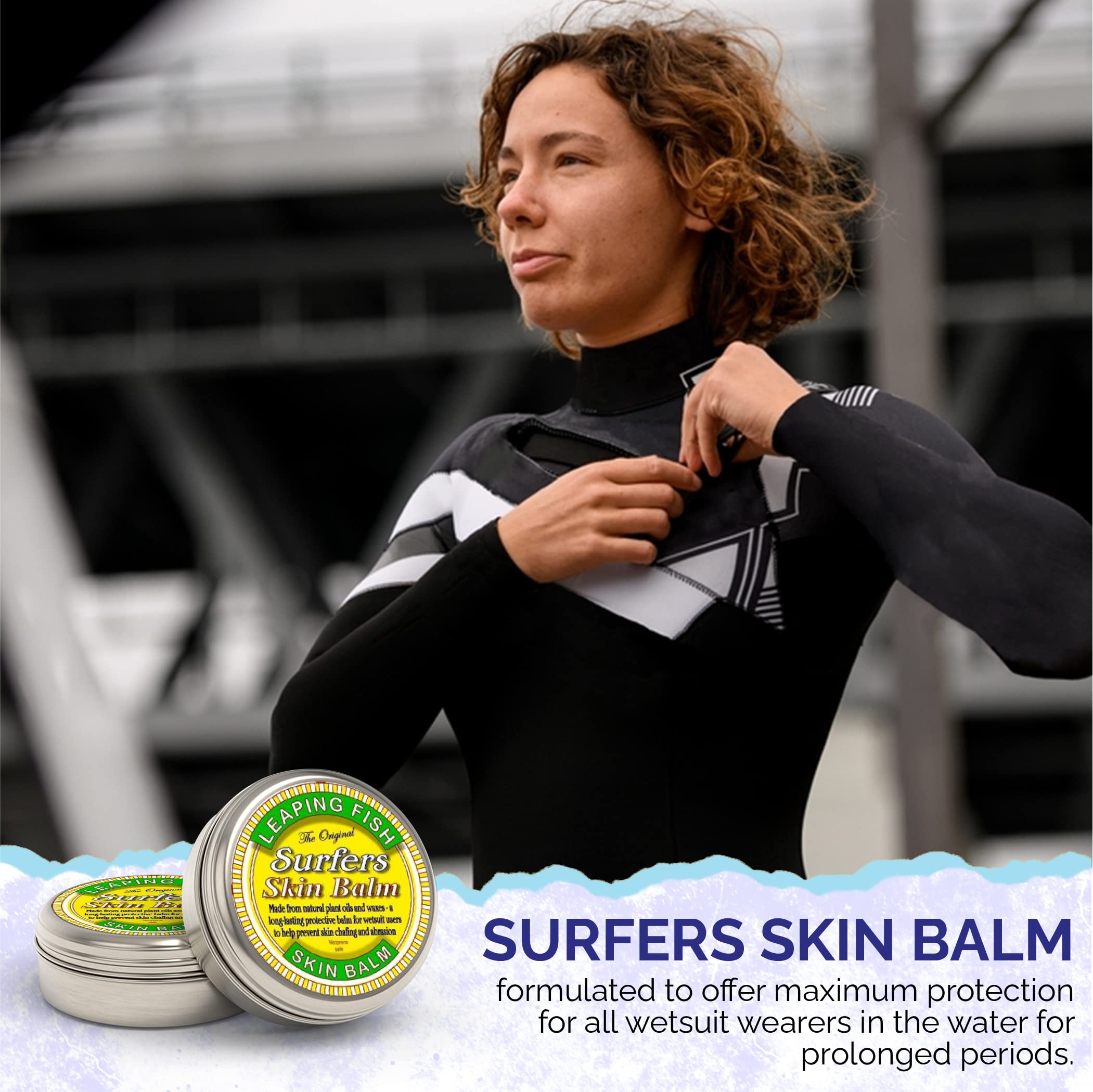 Leaping Fish Surfers Skin Balm - Prevent Chafing For Wetsuit Users. Made From Natural Plant Oils & Waxes, 60 g (Pack of 1) - Image 2