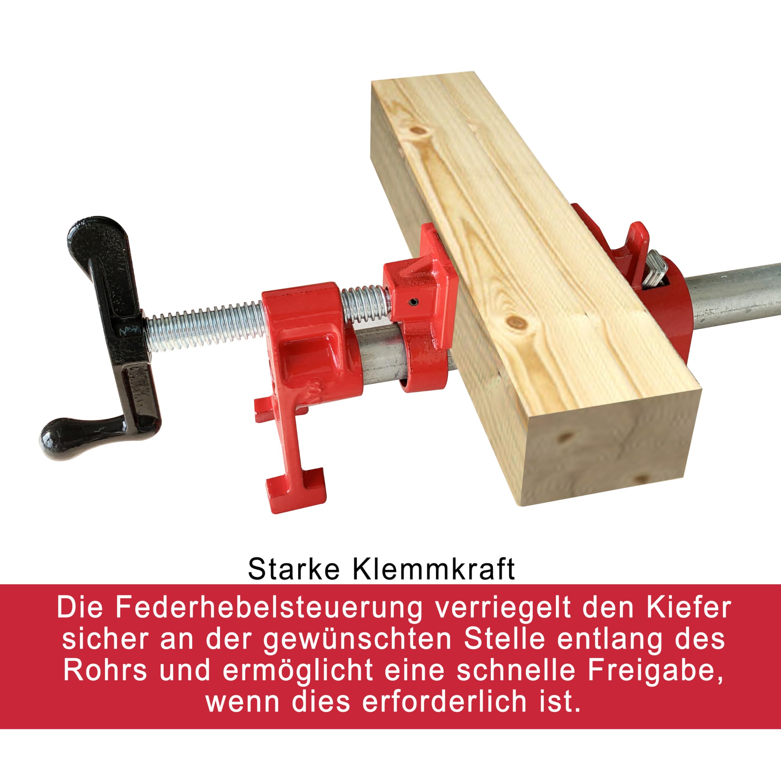 HimaPro 19 mm H-Style Profi-Rohrzwingen-Rohrschraubzwinge- Entwickelt für Holzverarbeitung, Tischlerei, Heimwerkerprojekte und DIY-Arbeiten (4er-Pack) | Schnellwechsel-Design für Holzbearbeitung, Tischlerei, Heimwerker und Heimwerker
