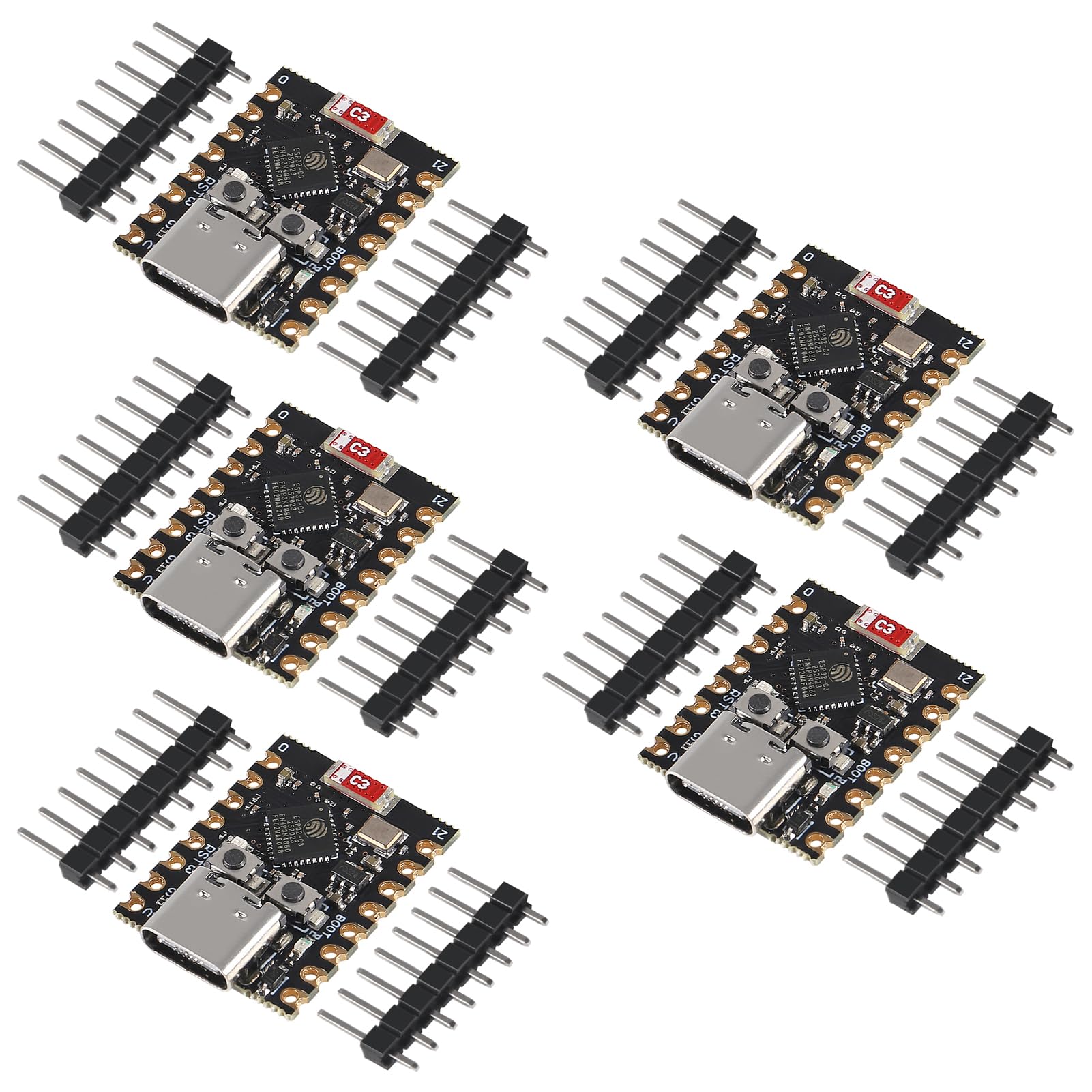 5 placas de desarrollo ESP32 ESP32-C3 ESP32 C3 Mini WiFi Bluetooth 160MHz frecuencia de funcionamiento 2.4GHz Wi-Fi y Bluetooth 5.0 para Arduino