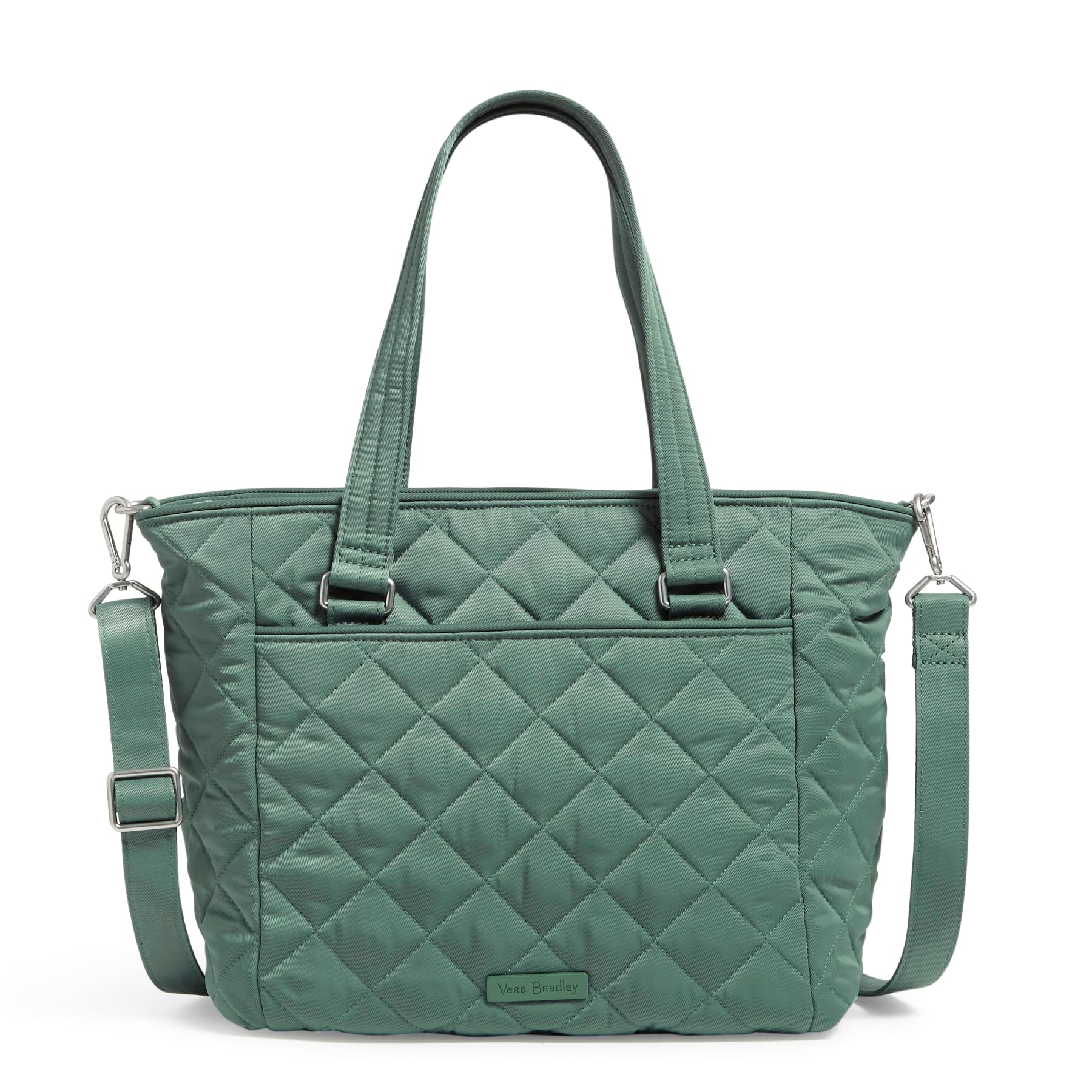 Vera Bradley Women's Performance Twill Multi-Strap Shoulder Satchel Purse Handbag, Olive Leaf, One Size