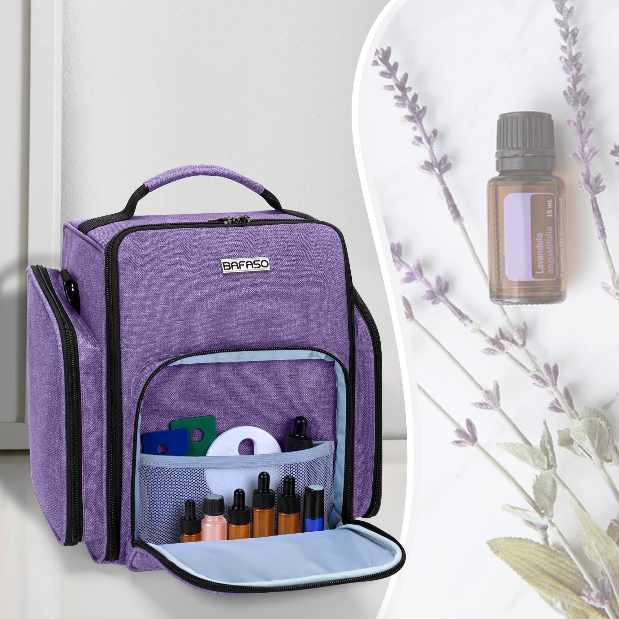 BAFASO Boite Rangement Huile Essentielles pour 72 Bouteilles, Violet