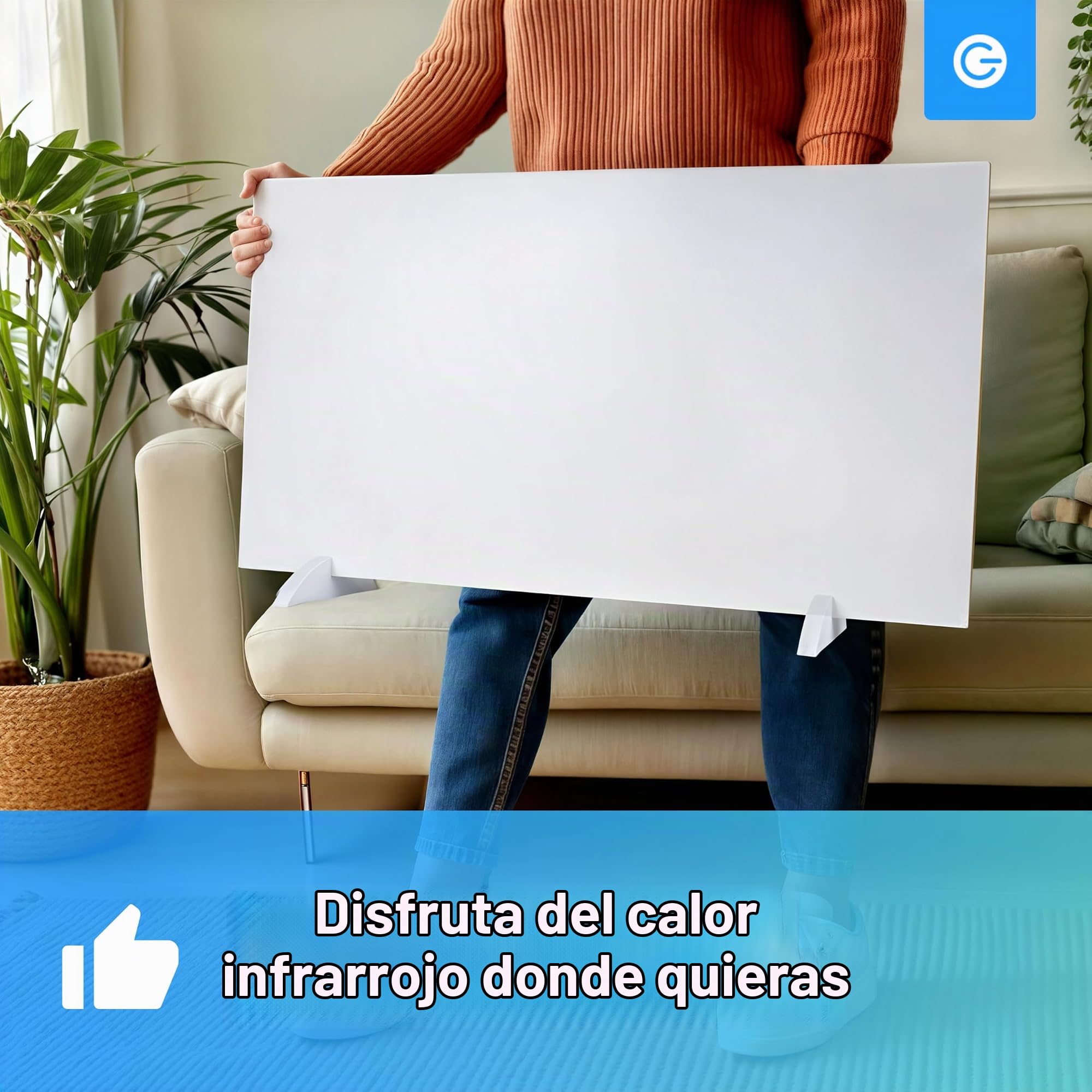 Silvergear® Calefacción Infrarroja Premium | Panel Calefactor 420W con Control WiFi | Protección Contra Sobrecalentamiento | Instalación en Pared o Independiente | Diseño Ecológico