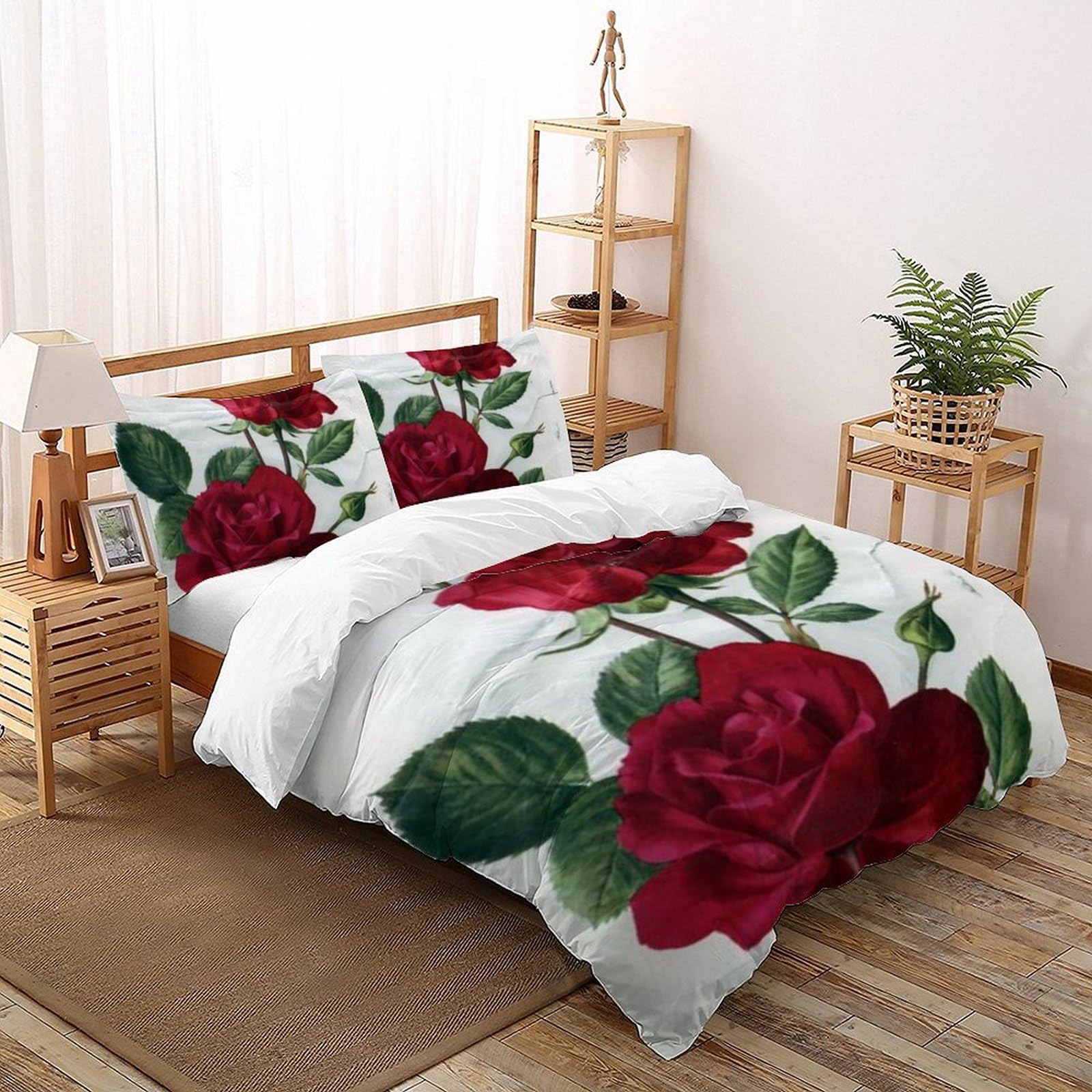 Housse de couette les plantes romantique imprimé 3D pour des nuits douces et sereines