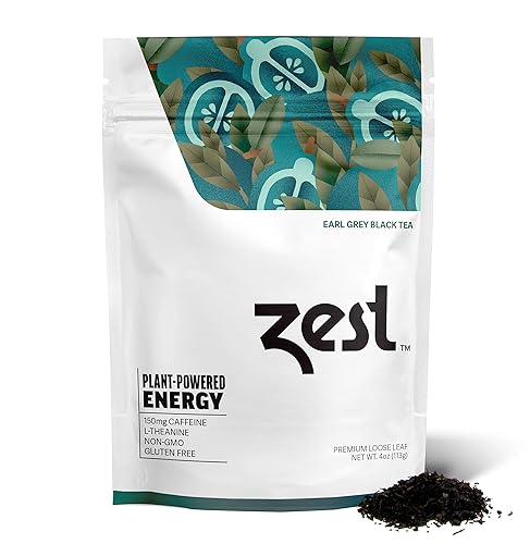 Zest Tea - Té caliente premium de energía mezcla de alta cafeína natural y saludable sustituto del café negro tradicional 150 mg de cafeína por