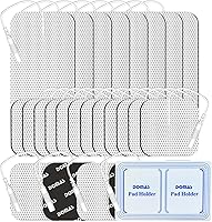 Vista 1 de DOMAS Paquete de 24 almohadillas TENS de 2 x 2 y 2 x 4 con soporte para almohadilla, para TENS 7000, 30 usos, sin látex, almohadillas de repuesto