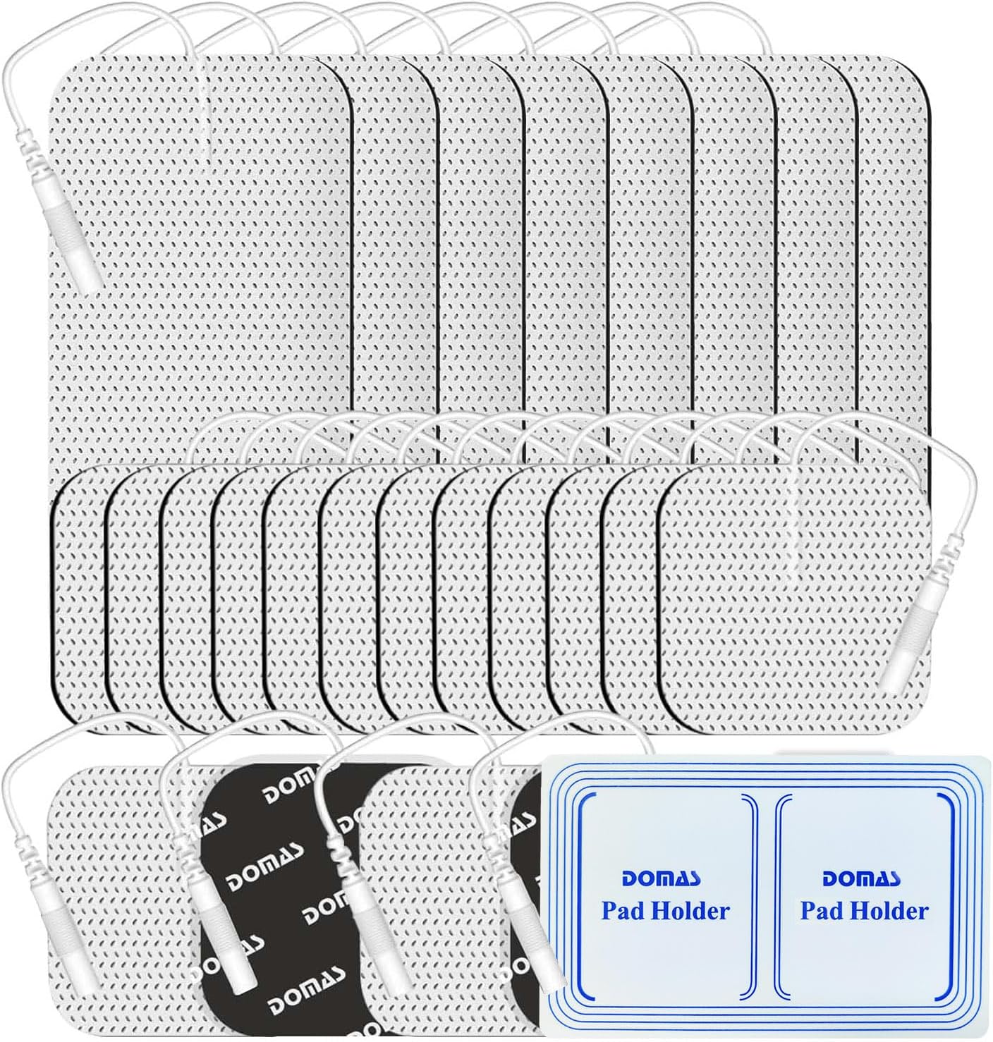 DOMAS TENS Unit Electrode Pads - 24 PCS, Multiple Sizes, Self-Adhesive, Compatible with TENS 7000, AUVON TENS, Etekcity, Nicwell Care Tens