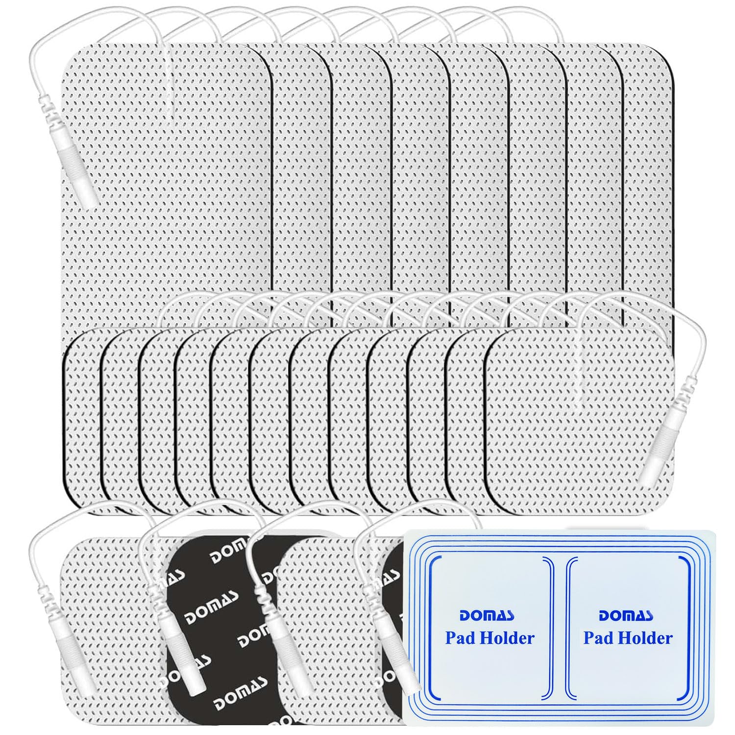 DOMAS TENS Unit Electrode Pads - 24 PCS, Multiple Sizes, Self-Adhesive, Compatible with TENS 7000, AUVON TENS, Etekcity, Nicwell Care Tens