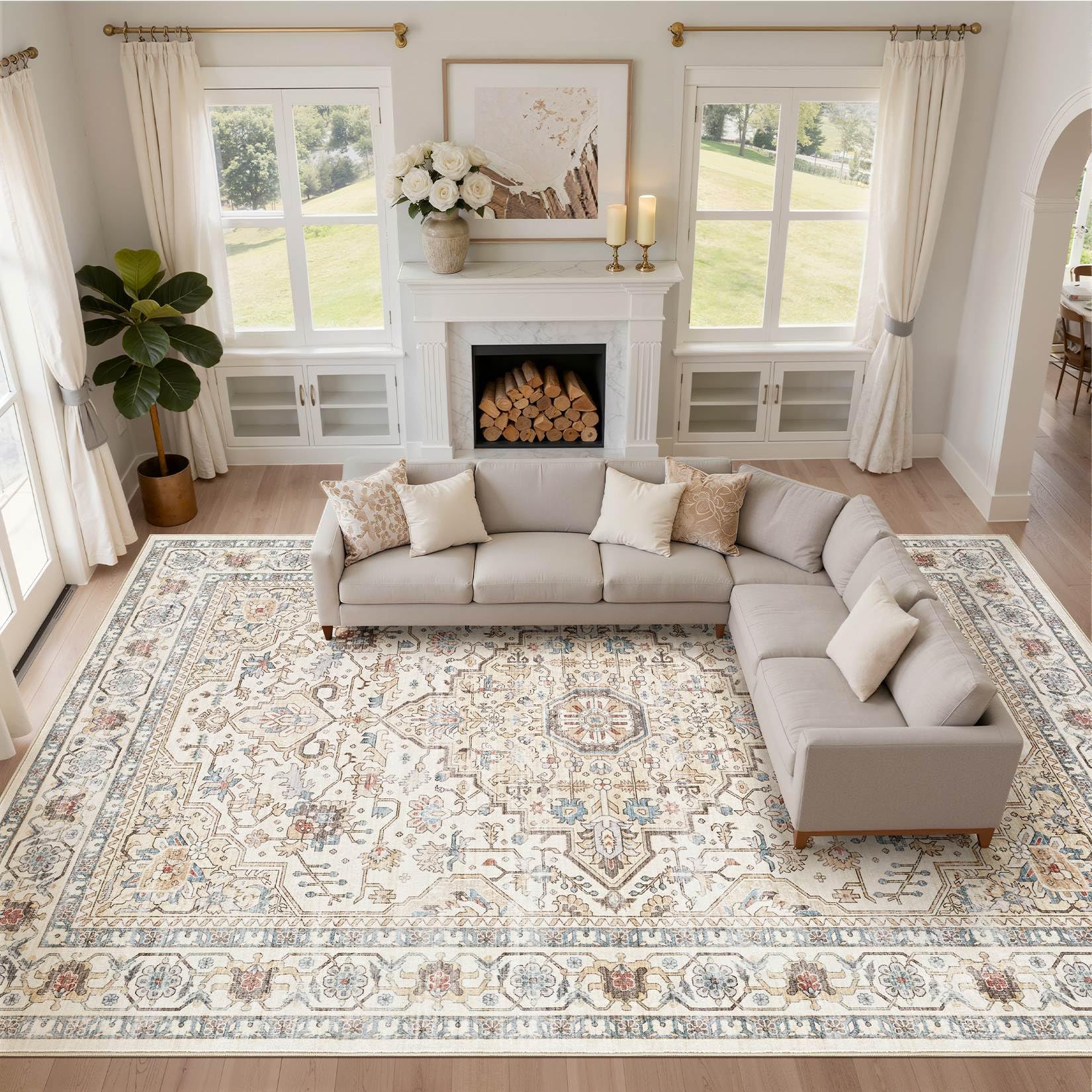 LOONGRUG 12x15 Boho Vintage Rug