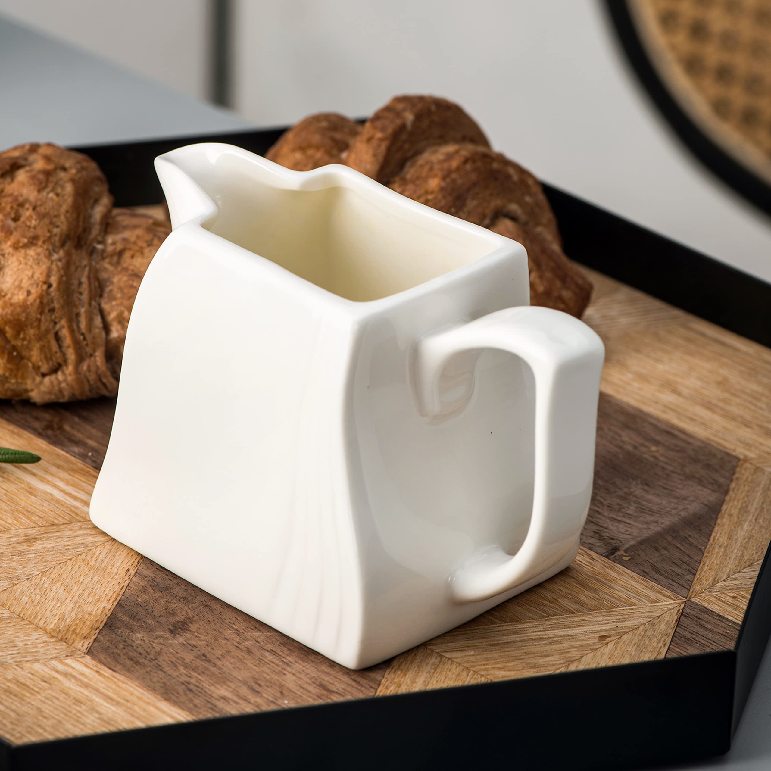 MALACASA | Porcelana leche y azúcar Set 3 TLG, azucarero y jarra de leche, azucarero con tapa y jarra de leche, recipiente para leche y azucarero, recipiente de azúcar blanco, serie AMPARO