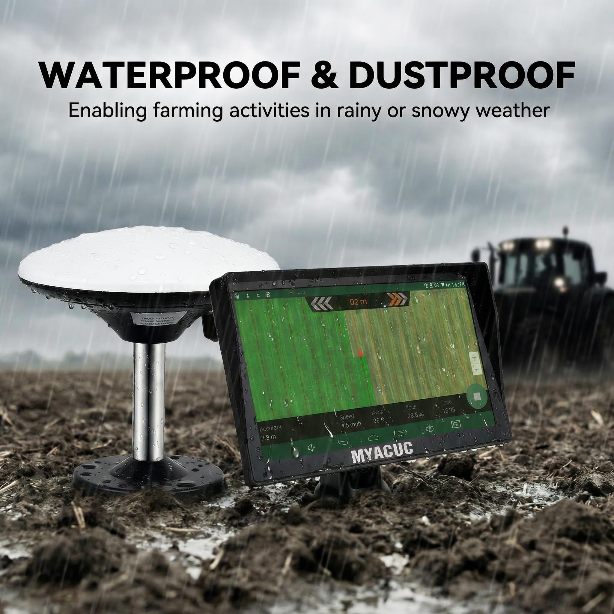 Navigatore GPS per trattore per agricoltura di precisione, navigatore GNSS agricolo con touch screen da 9,5 pollici adatto per spruzzatura aratura e semina attività agricole posizionamento
