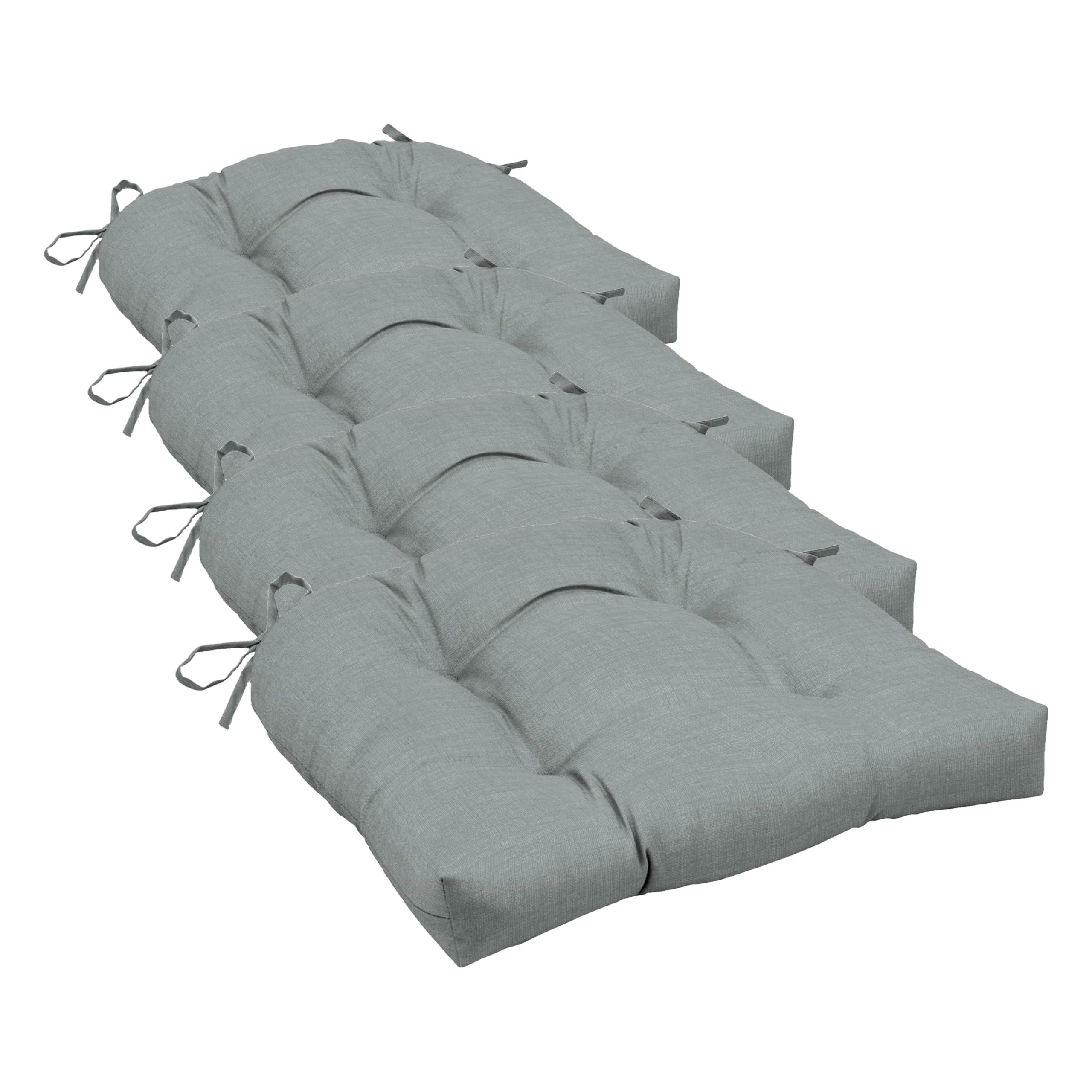 Arden Selections Rocking Chair Cushion, 21 x 21, Rain-Proof, Fade Resistant, Cushion for Rocking and Outdoor Chairs 18 x 20, Stone Grey Leala (Pack of 4)