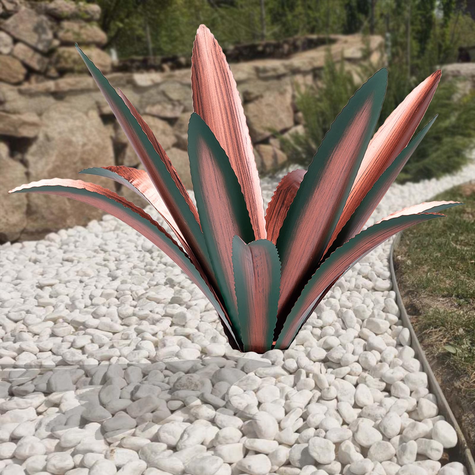 HYDMLSL Large Tequila Rustic Sculpture, Rustic Metal Agave Plants for Outdoor Patio Yard Mexican Plant Garden， Agave Outdoor Lawn Ornaments Yard