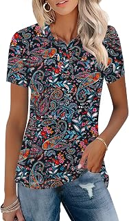 TFSDOD Womens Golf Polo Shirts Collared Short Sleeve T Shirt Lightweight Moisture Wicking Polo Casual 3 Buttons Outfits