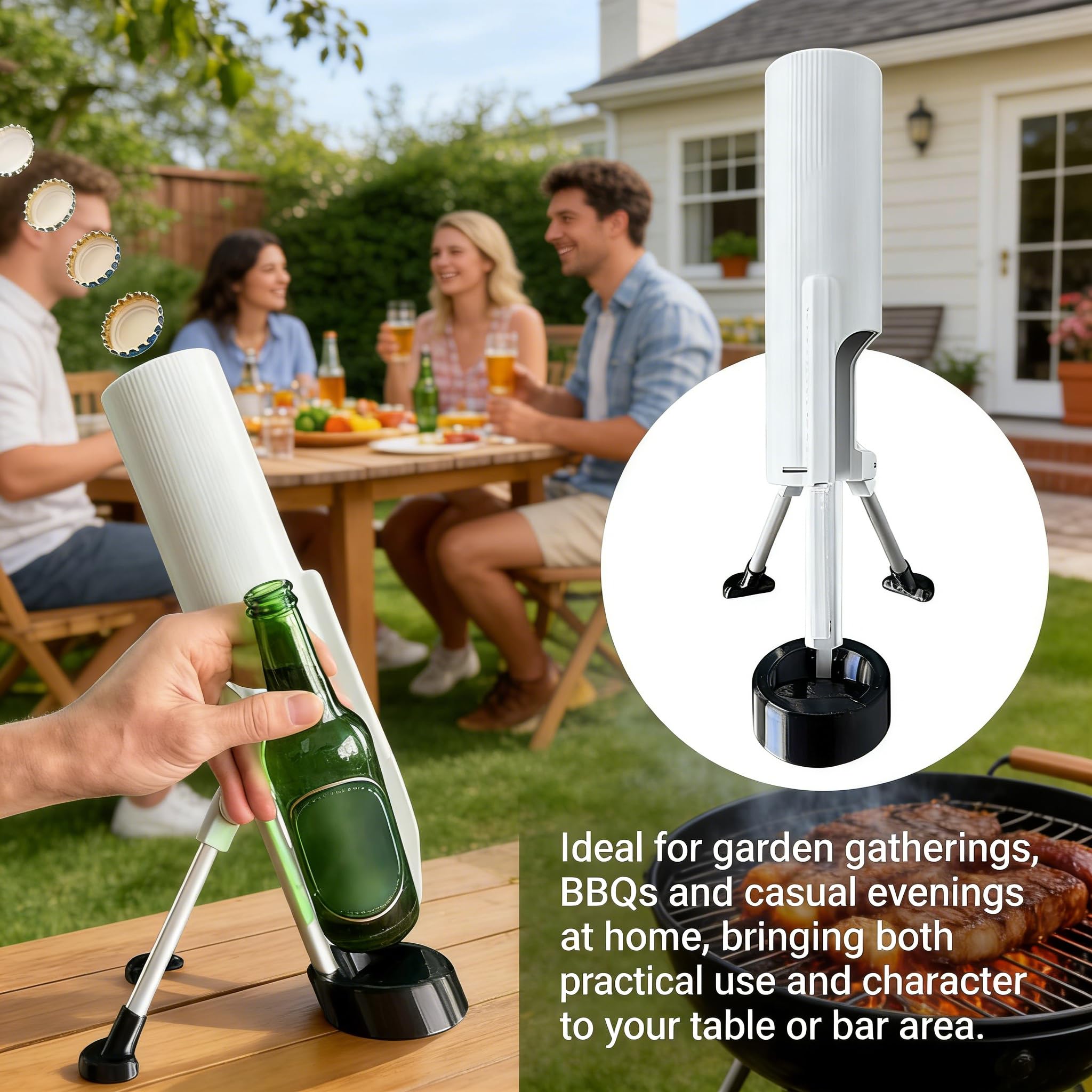 Bierflaschenöffner, lustiges Push-Down-Design für Grillabende, Partys und Versammlungen – einzigartiges Schreibtischzubehör für einfaches Öffnen der Flasche