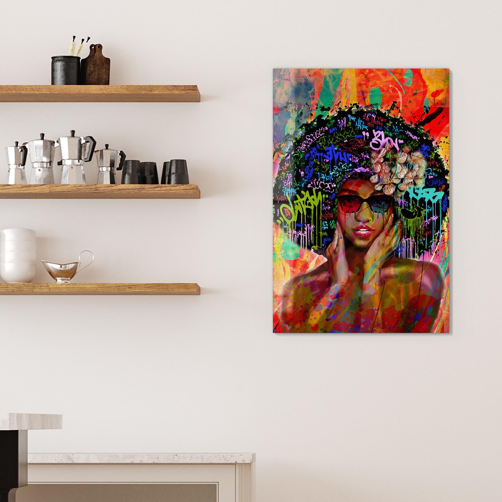 DEQOART Pizarra magnética de cristal, 60 x 90 cm, diseño "Urbaner Schimmer", pizarra magnética de cristal, incluye imanes, bolígrafo y paño para cocina y oficina, pizarra magnética y se puede escribir