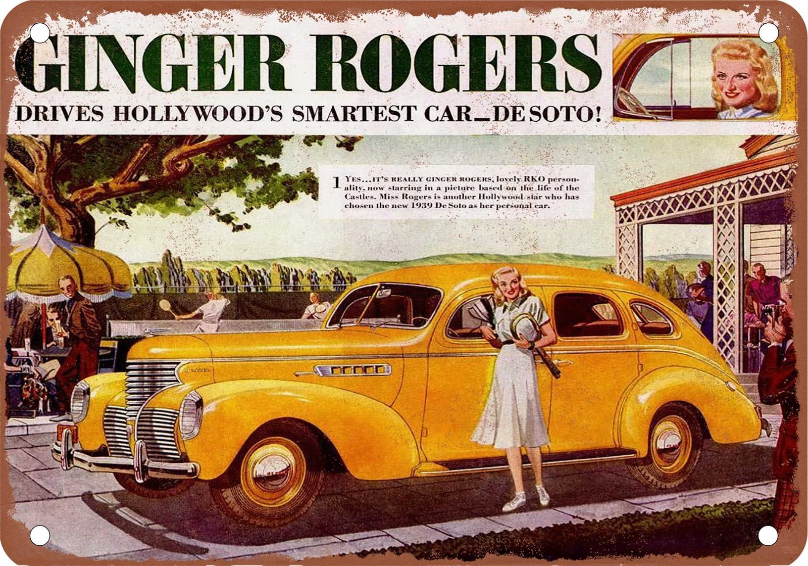 METAL SIGN - 1939 DeSoto Vintage Ad 01 - Old Retro Rusty Look home decor