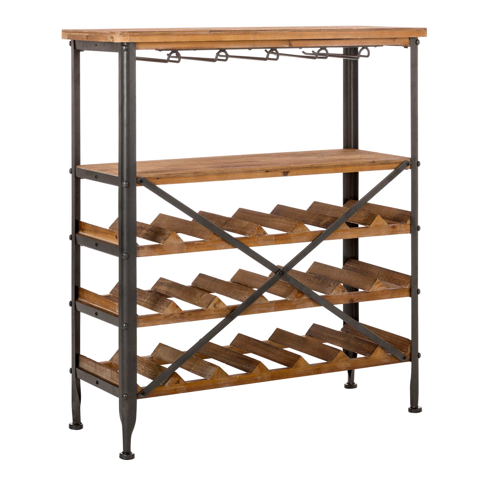 Buy Glitzhome Wood Wine Rack 5Tier Free Standing Floor Display Wine