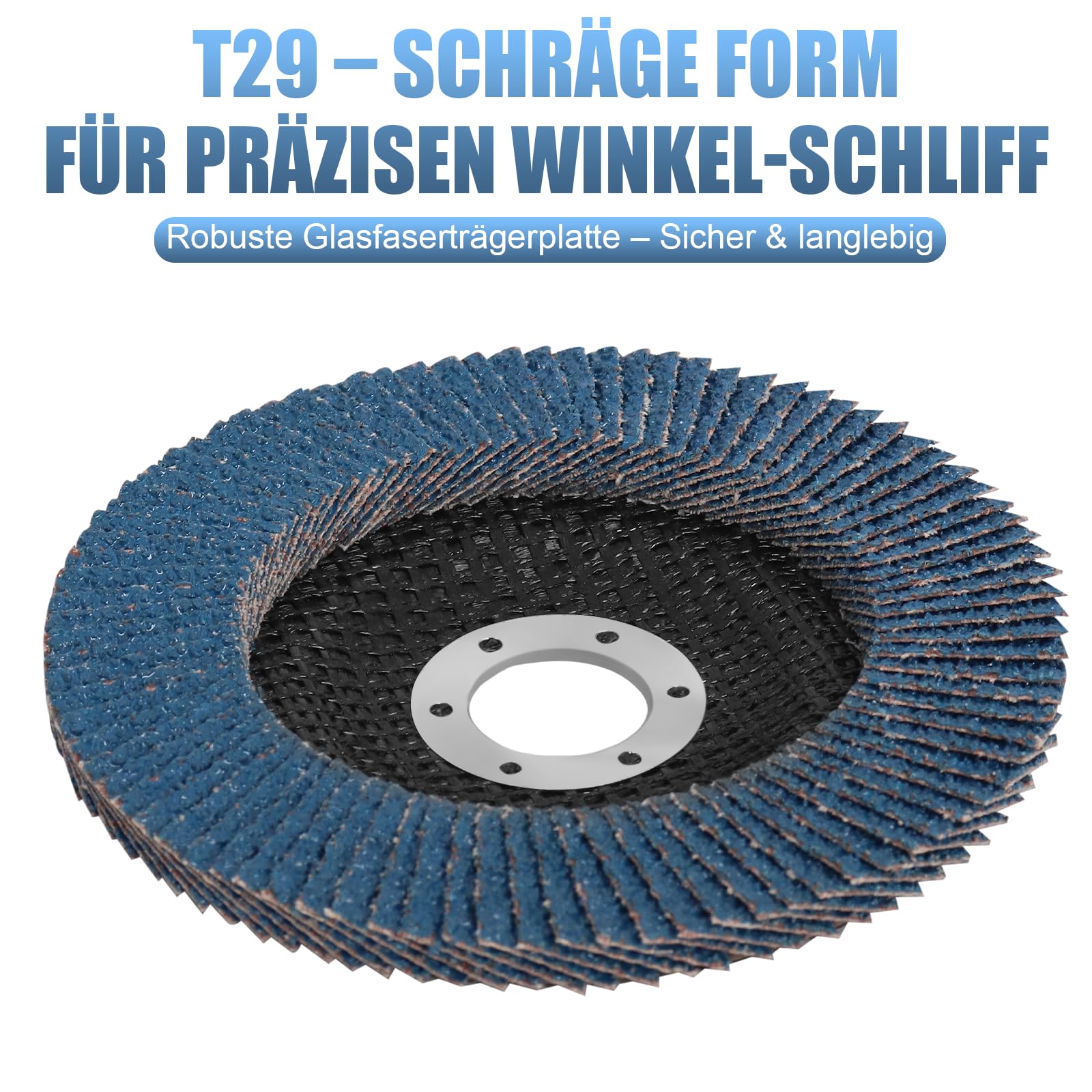 Schleifscheiben 125mm – 22 Stück (Korn 40/60/80/120) – T29 Schnitt – Fächerscheiben & Lamellenscheiben – Für Metall und Holz, geeignet für Winkelschleifer
