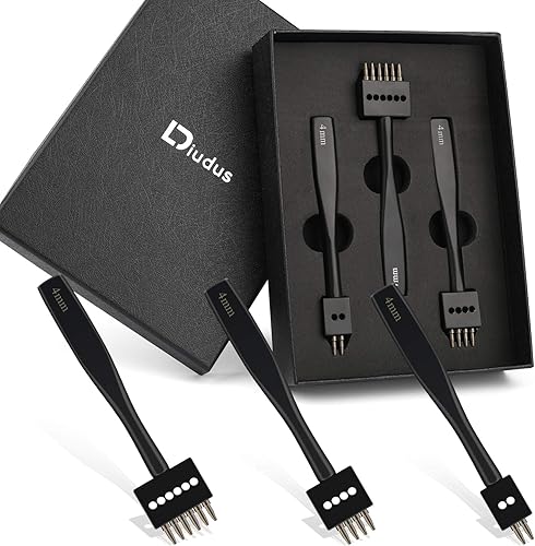 DIUDUS Punzón de punta, herramienta de punzón de punta de cuero negro de 0.157 in, punzón de costura de cordones de 246, juego de punzones de