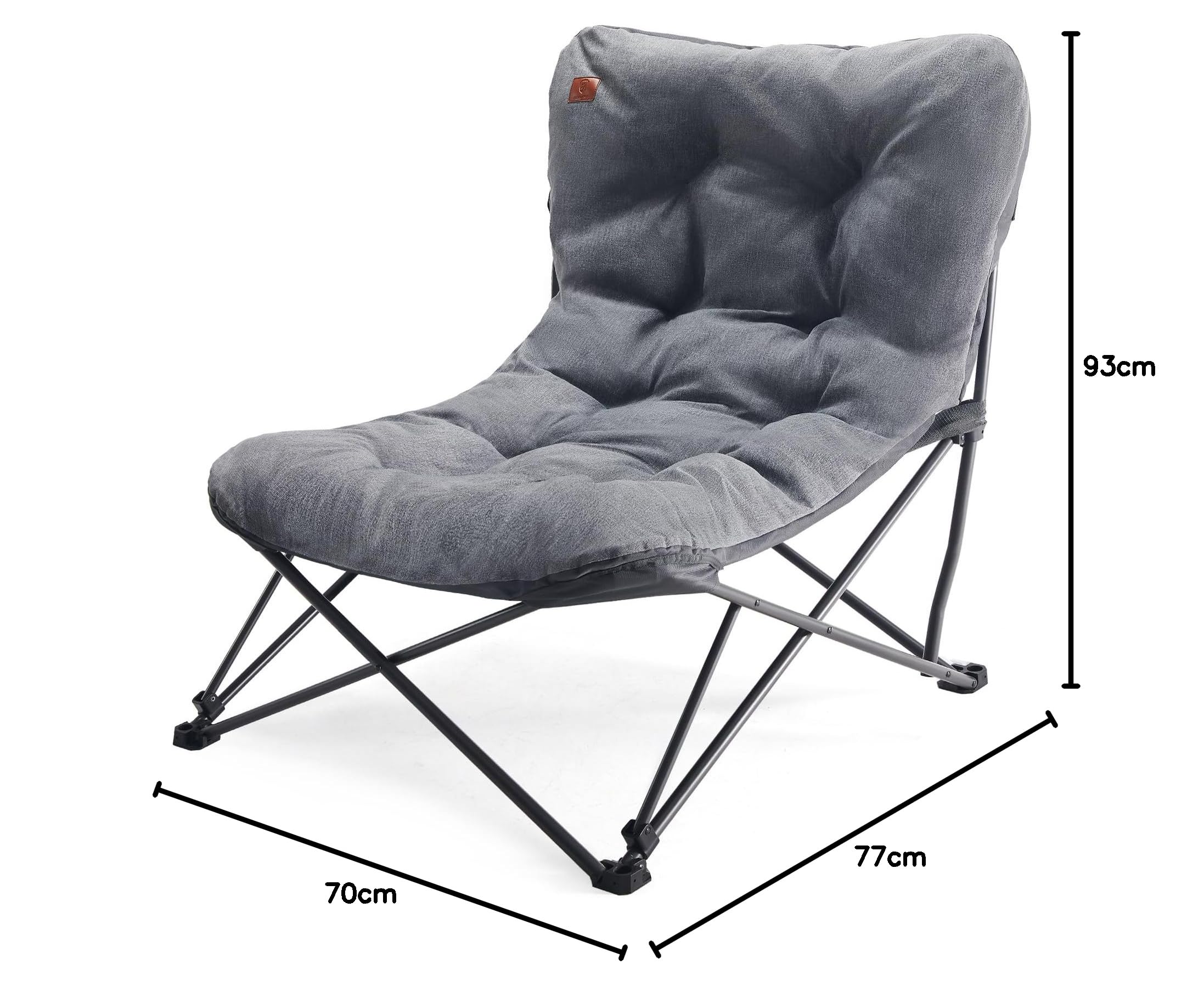 EVER ADVANCED Luxus Campingstuhl Faltbar XXL 180KG Belastbar, Übergroß Campingsessel Klappstuhl Dick Gepolstert mit Hochlehne, Gartenstuhl Relaxsessel für Camping Garten Balkon Angeln Festival Indoor